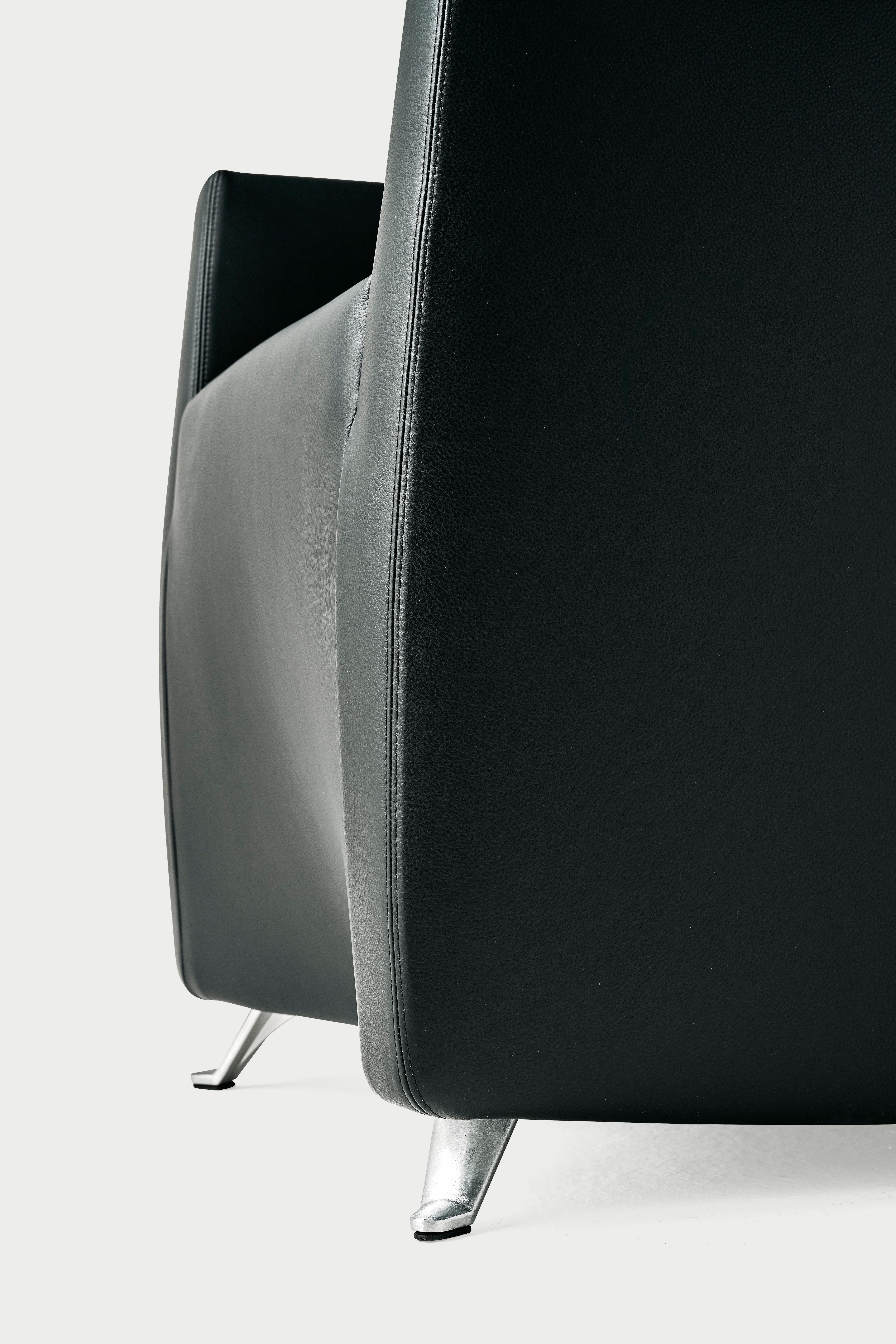 Baleri Italia Caprichair Armchair in leather by Hannes Wettstein in vendita 4