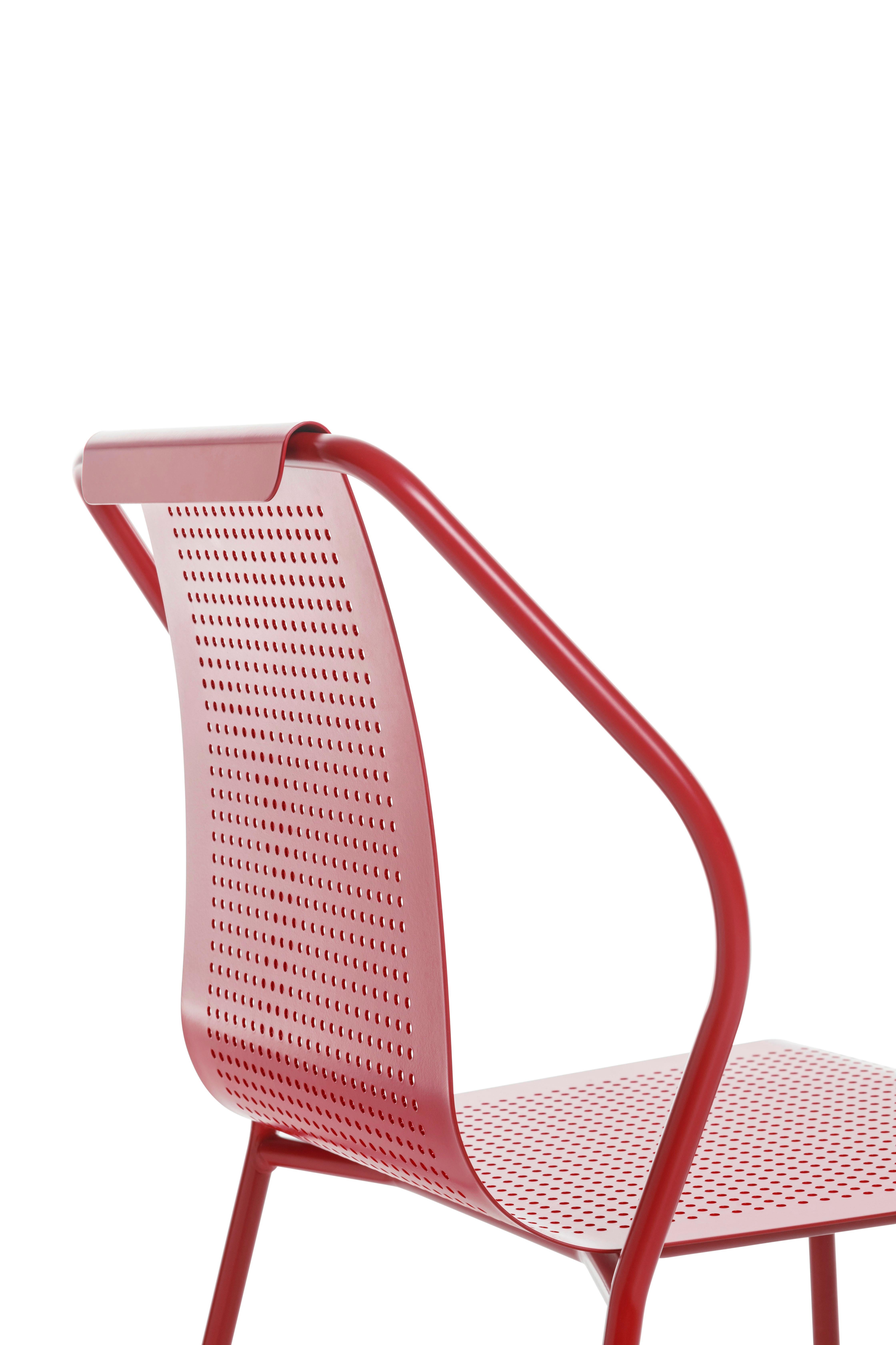 Italian Baleri Italia Donna Outdoor Chair in Red Steel by Studio Irvine For Sale