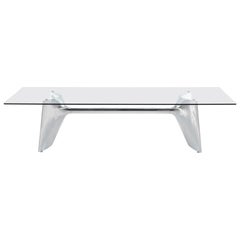 Baleri Italia Fratino High Rectangular Aluminum Table with Glass by Jeff Miller