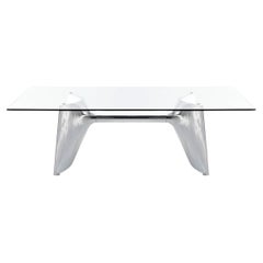 Baleri Italia Fratino Table by Jeff Miller, Tempered Glass and Aluminum