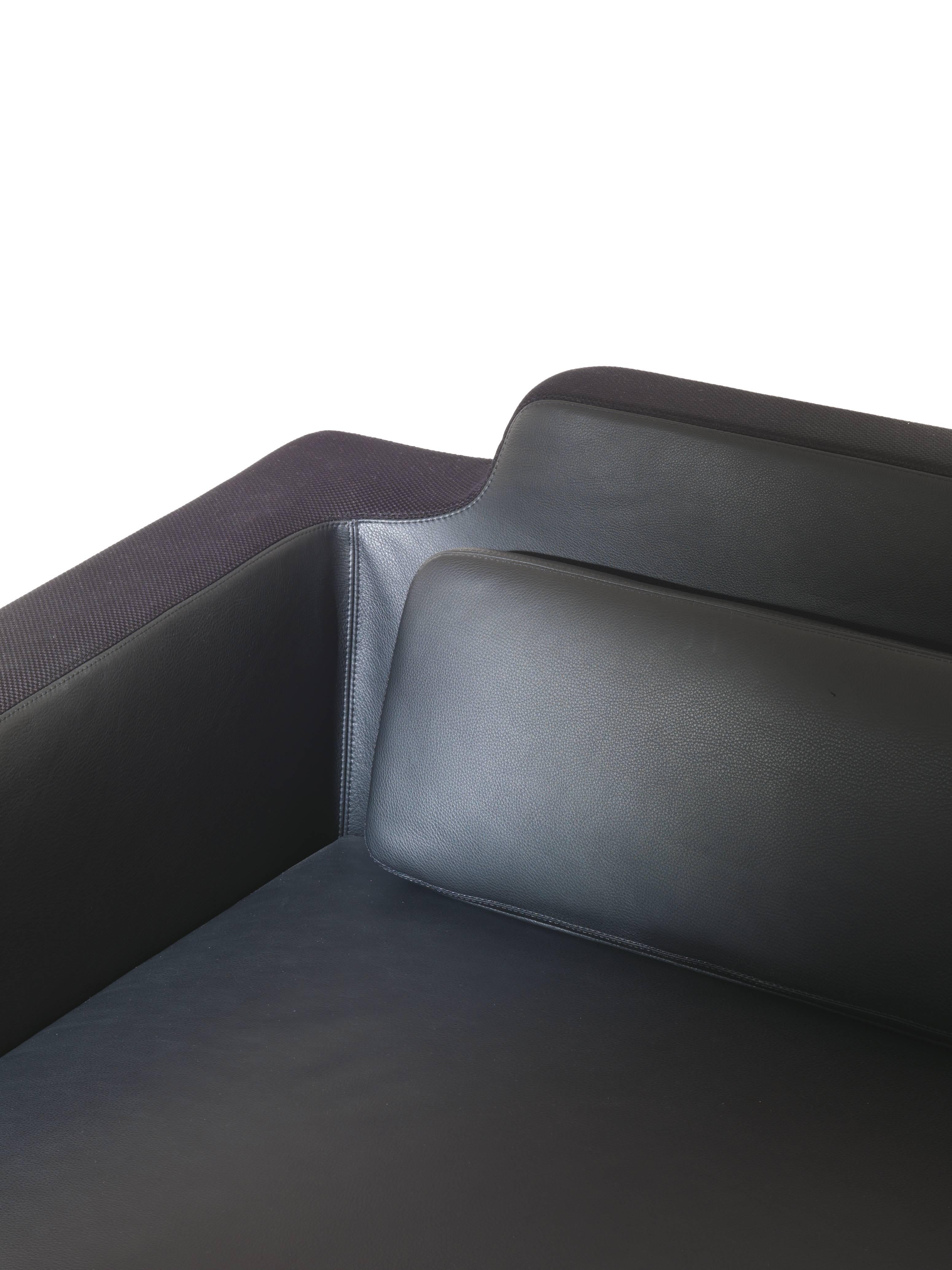 Italian Baleri Italia Horizon Sofa in Black Leather by Arik Levy