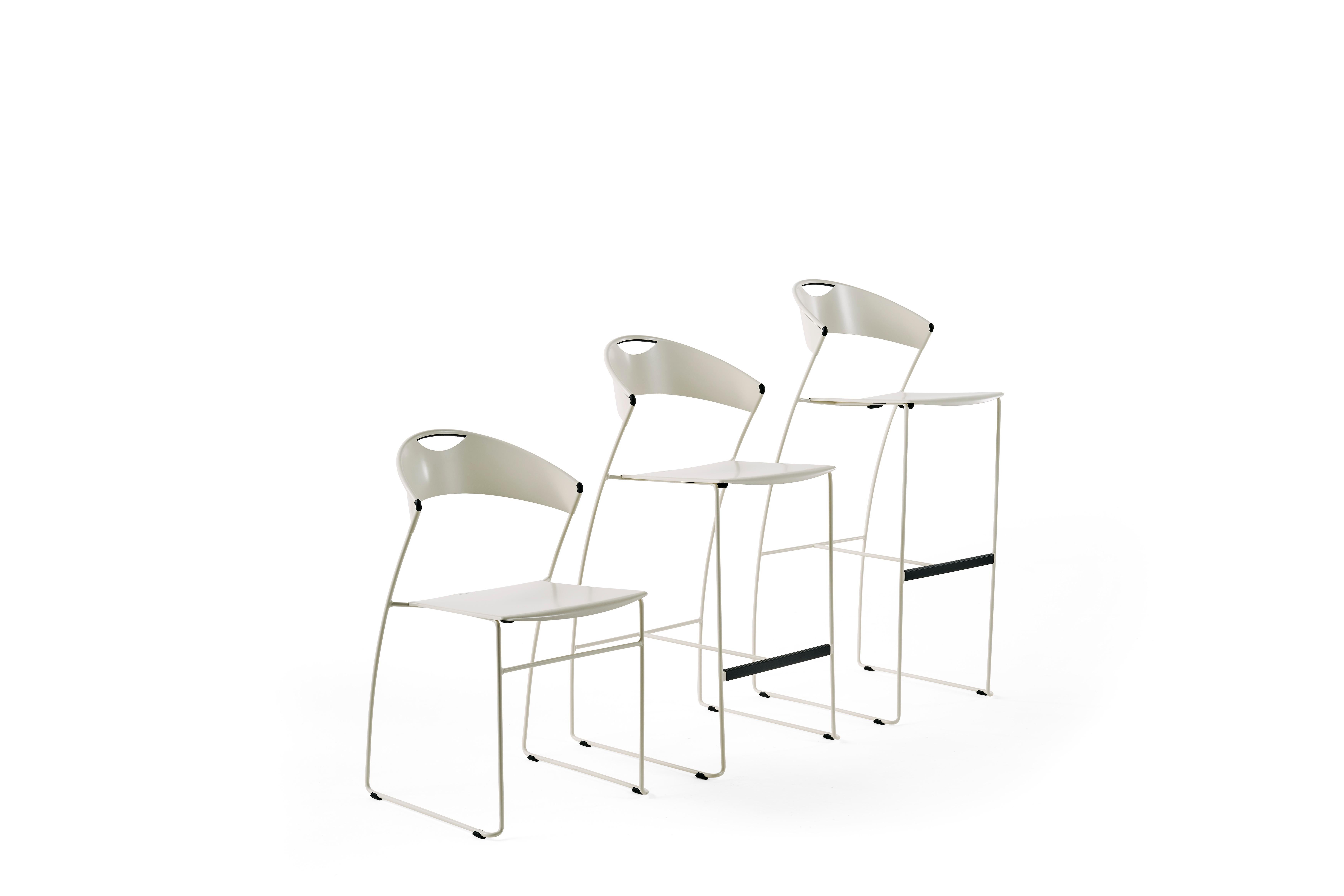 Baleri Italia Juliette Bar Stool in Steel by Hannes Wettstein For Sale 4