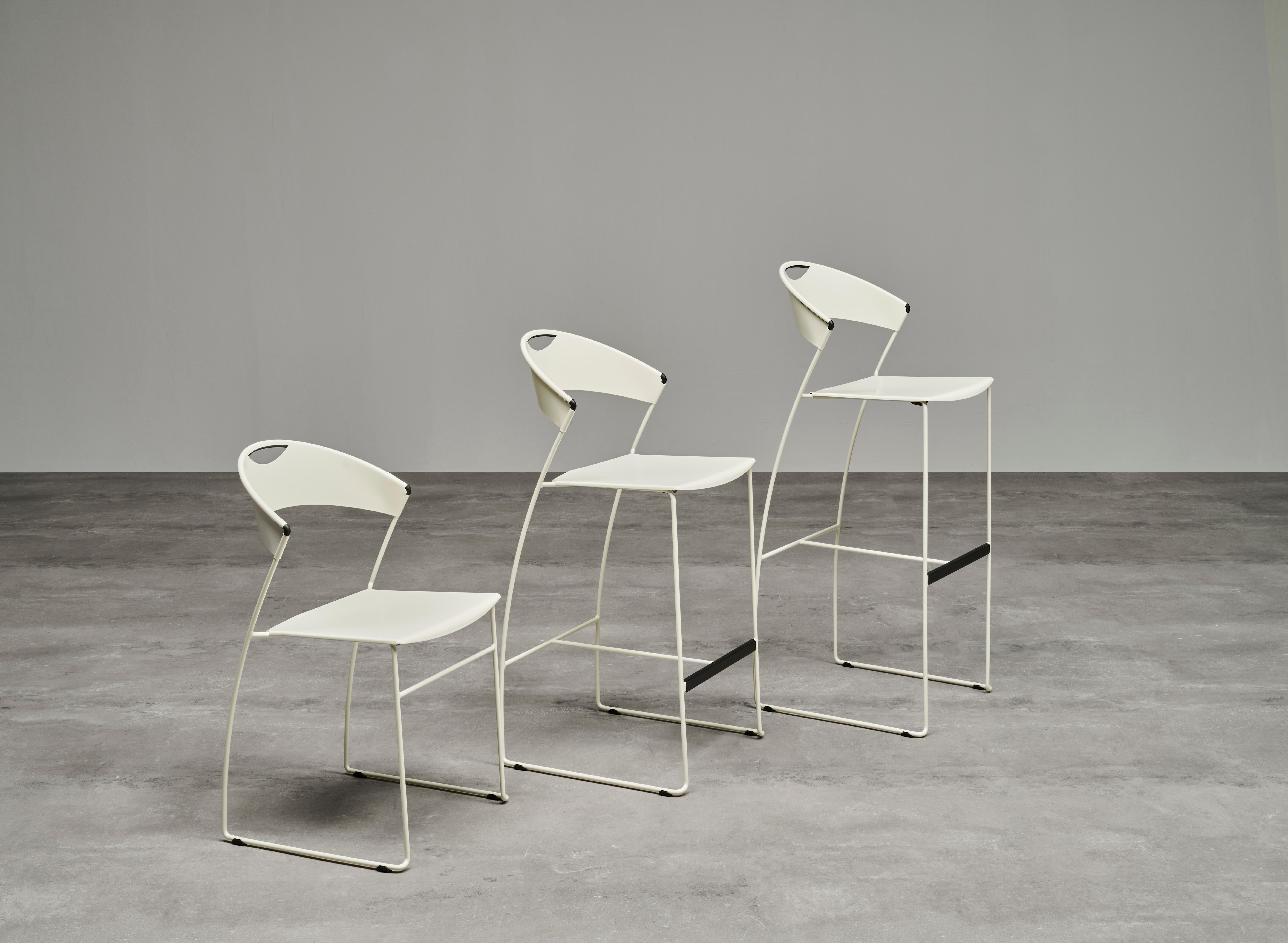 Baleri Italia Juliette Bar Stool in Steel by Hannes Wettstein For Sale 7