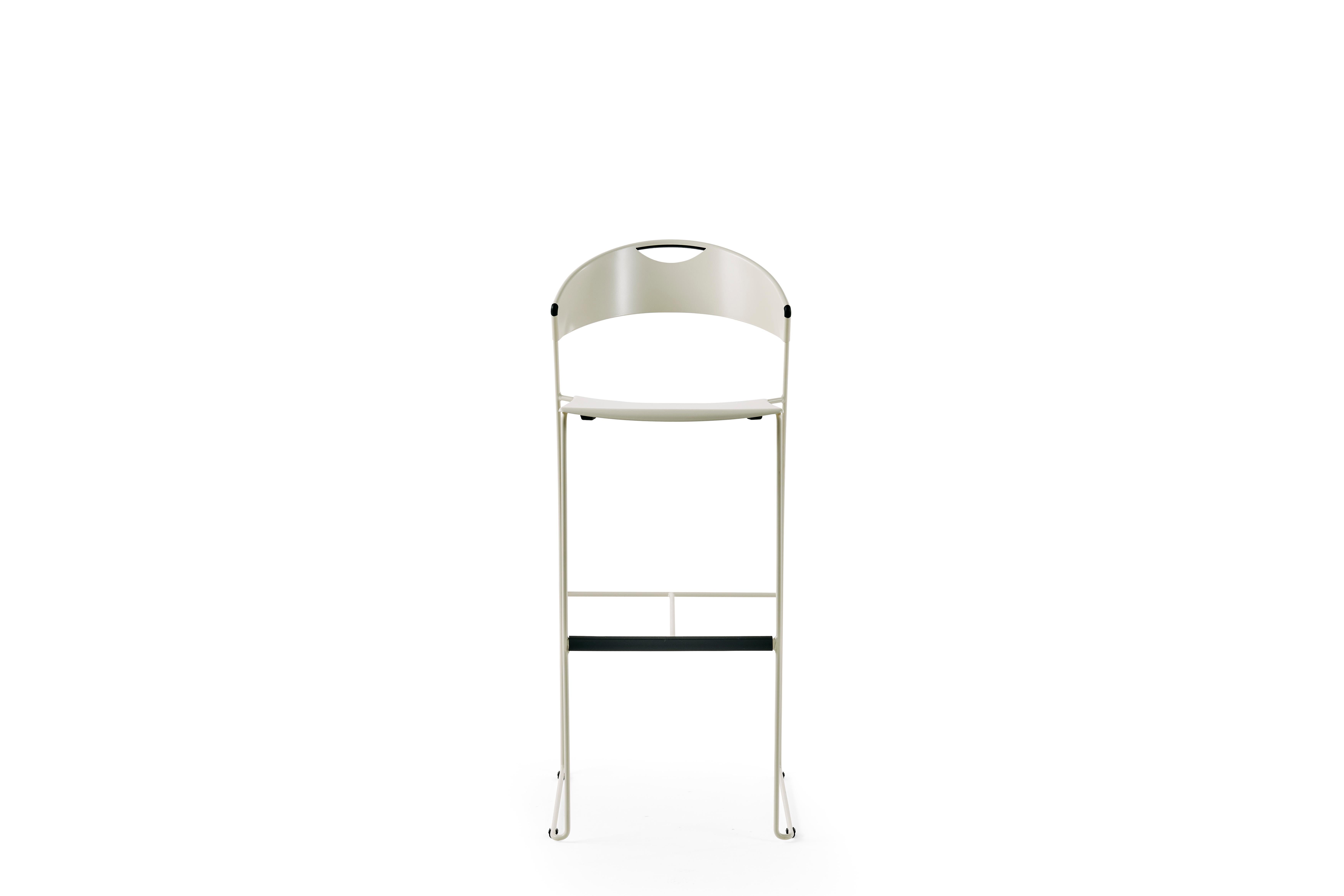 Italian Baleri Italia Juliette Bar Stool in Steel by Hannes Wettstein For Sale