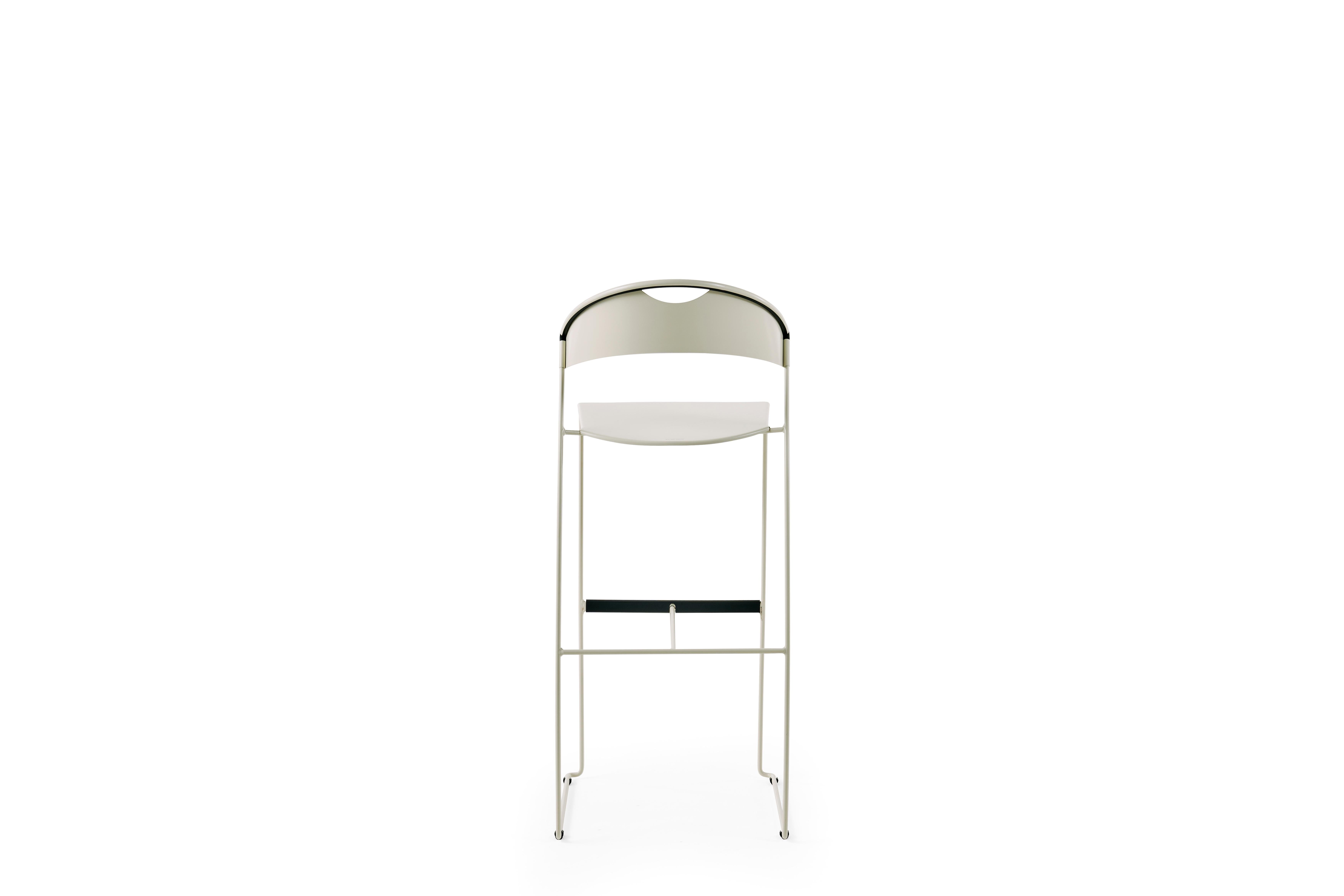 Baleri Italia Juliette Bar Stool in Steel by Hannes Wettstein For Sale 1