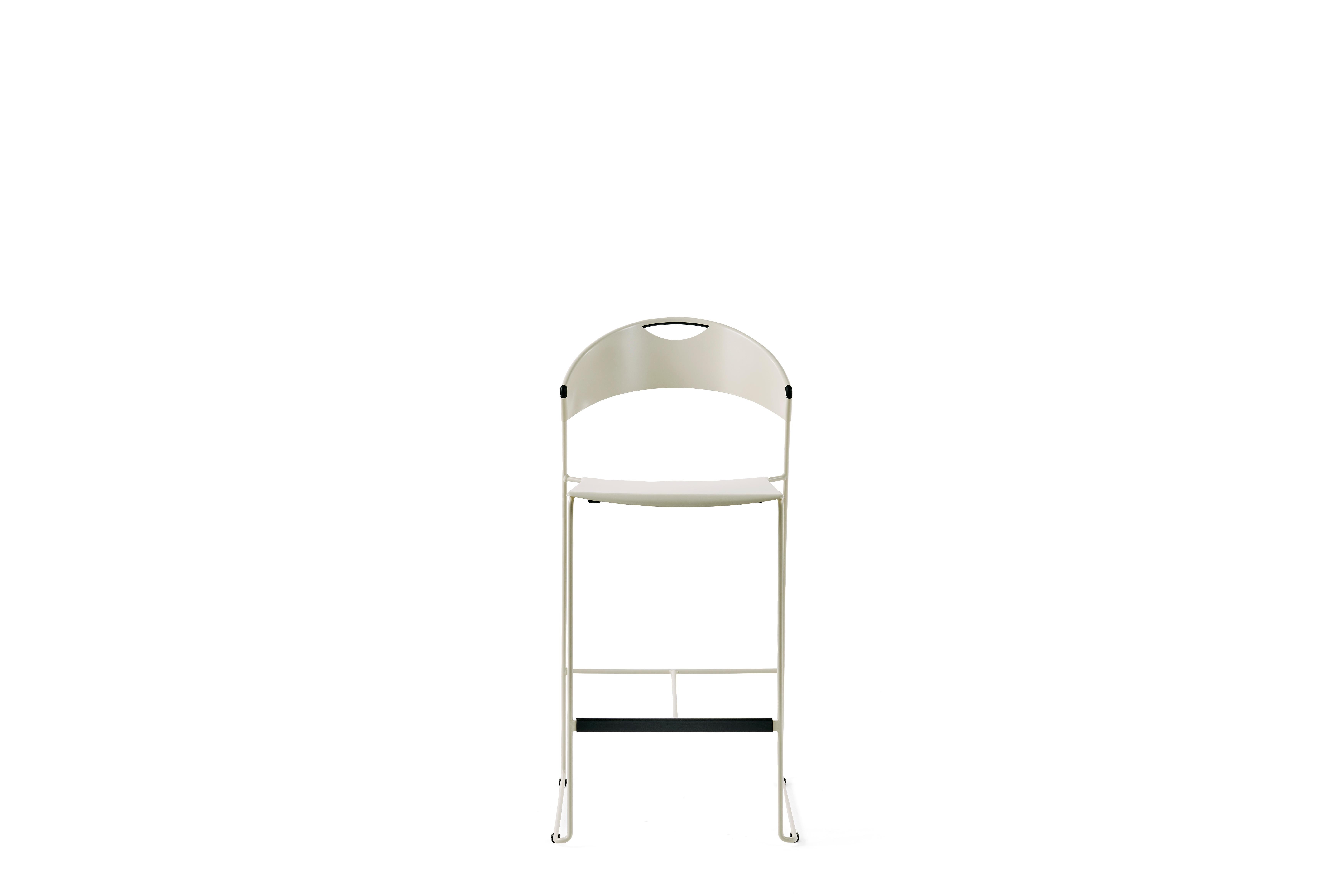 Italian Baleri Italia Juliette Kitchen Stool in Steel by Hannes Wettstein in vendita