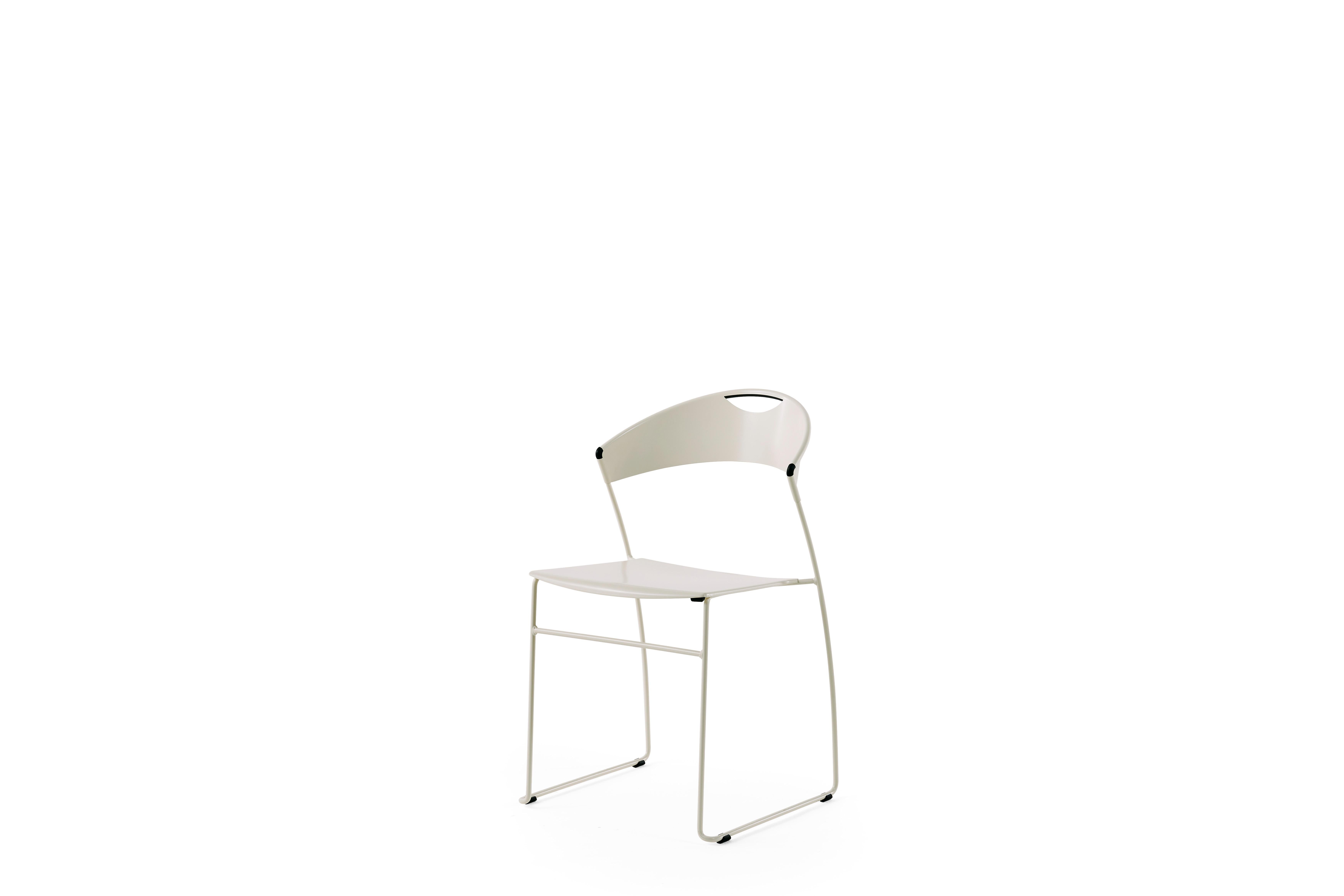 Baleri Italia Juliette Stackable Chair in Steel by Hannes Wettstein For Sale 4