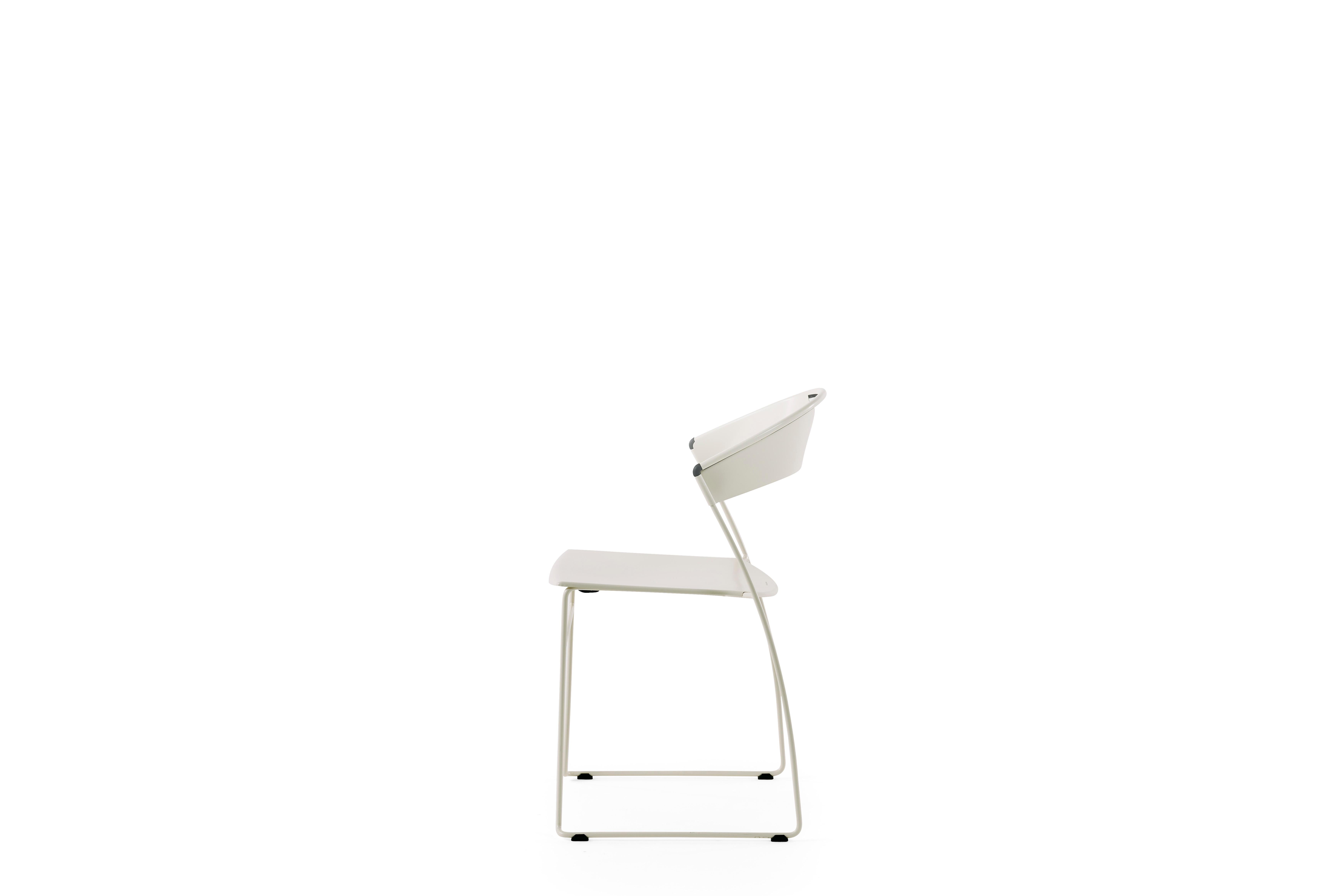 Baleri Italia Juliette Stackable Chair in Steel by Hannes Wettstein For Sale 5