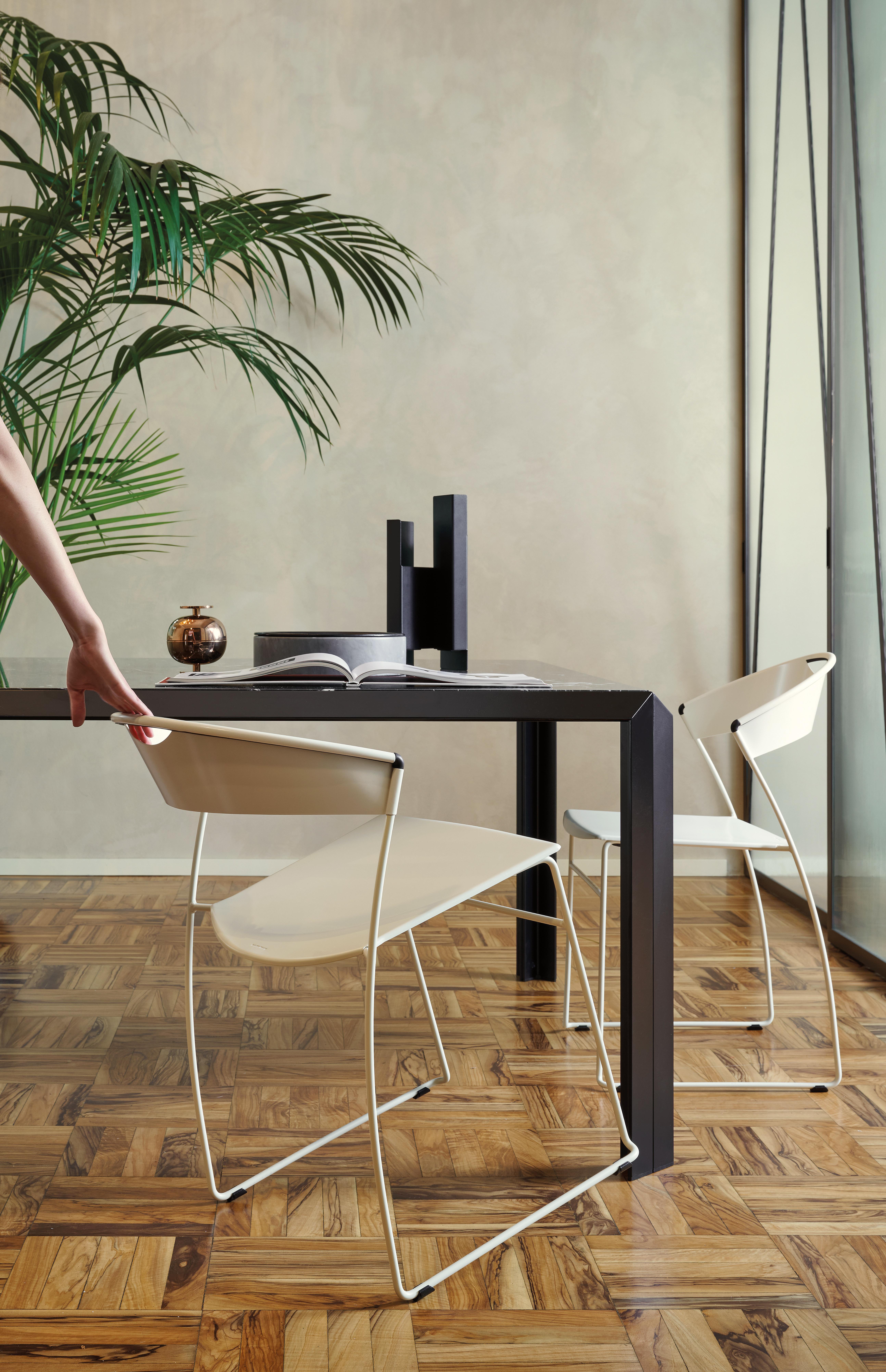 Baleri Italia Juliette Stackable Chair in Steel by Hannes Wettstein For Sale 12