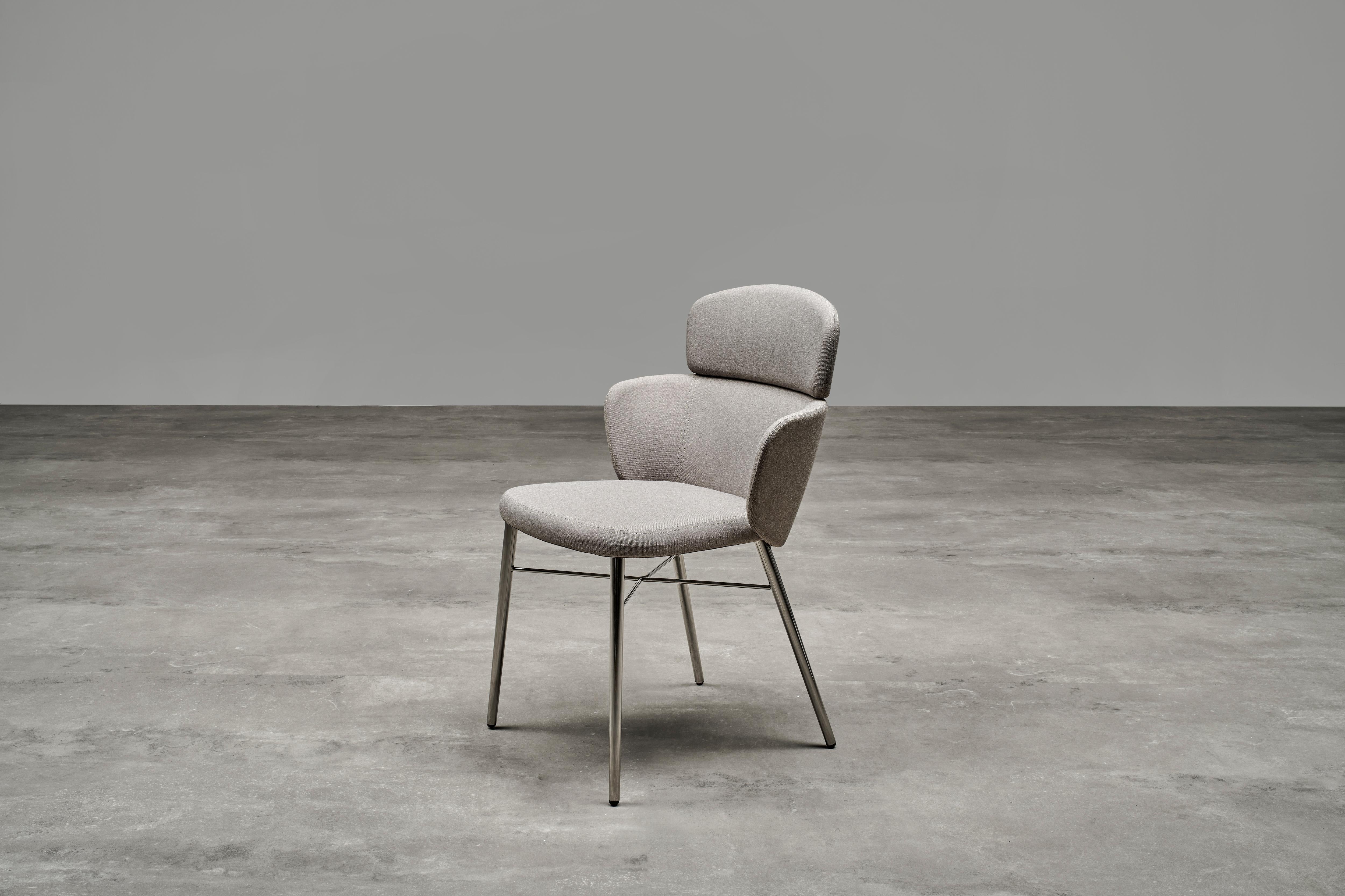 Baleri Italia Kin Chair in Fabric with Mini Armrests by Radice Orlandini For Sale 1