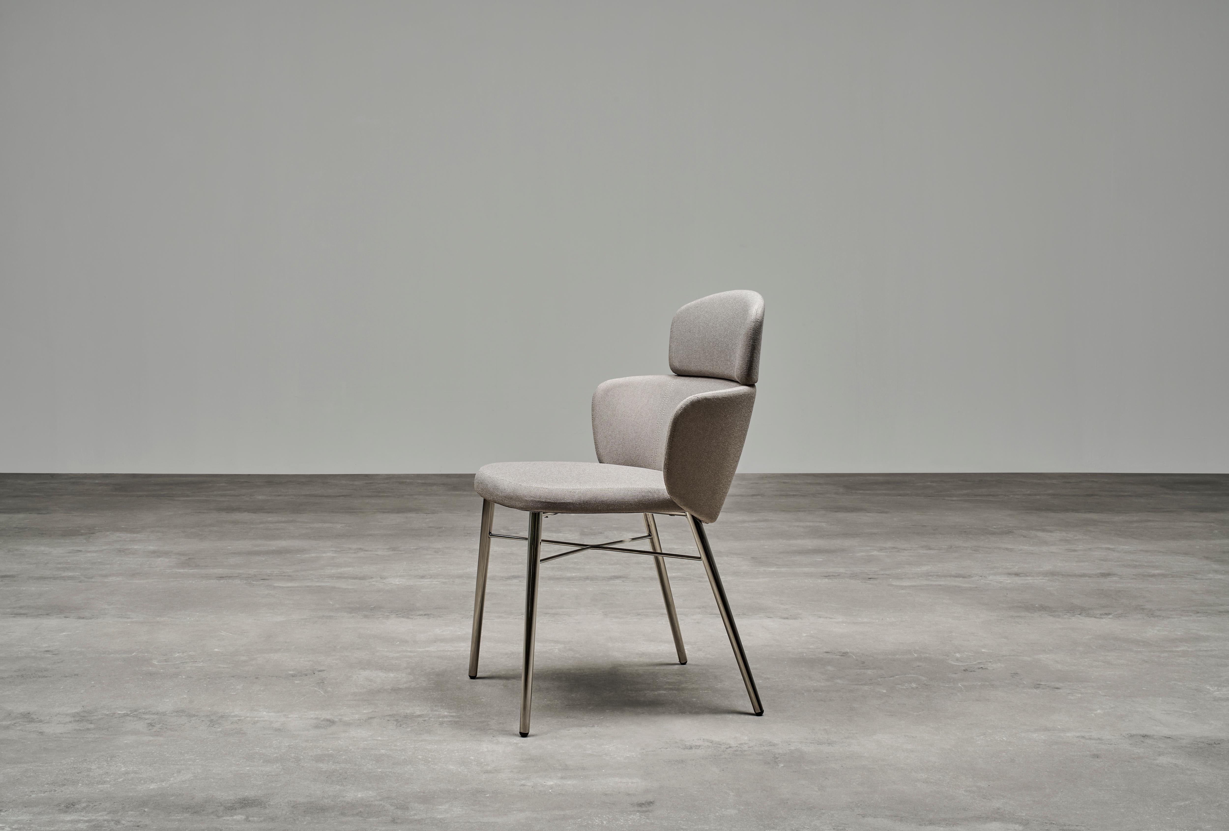 Baleri Italia Kin Chair in Fabric with Mini Armrests by Radice Orlandini For Sale 3