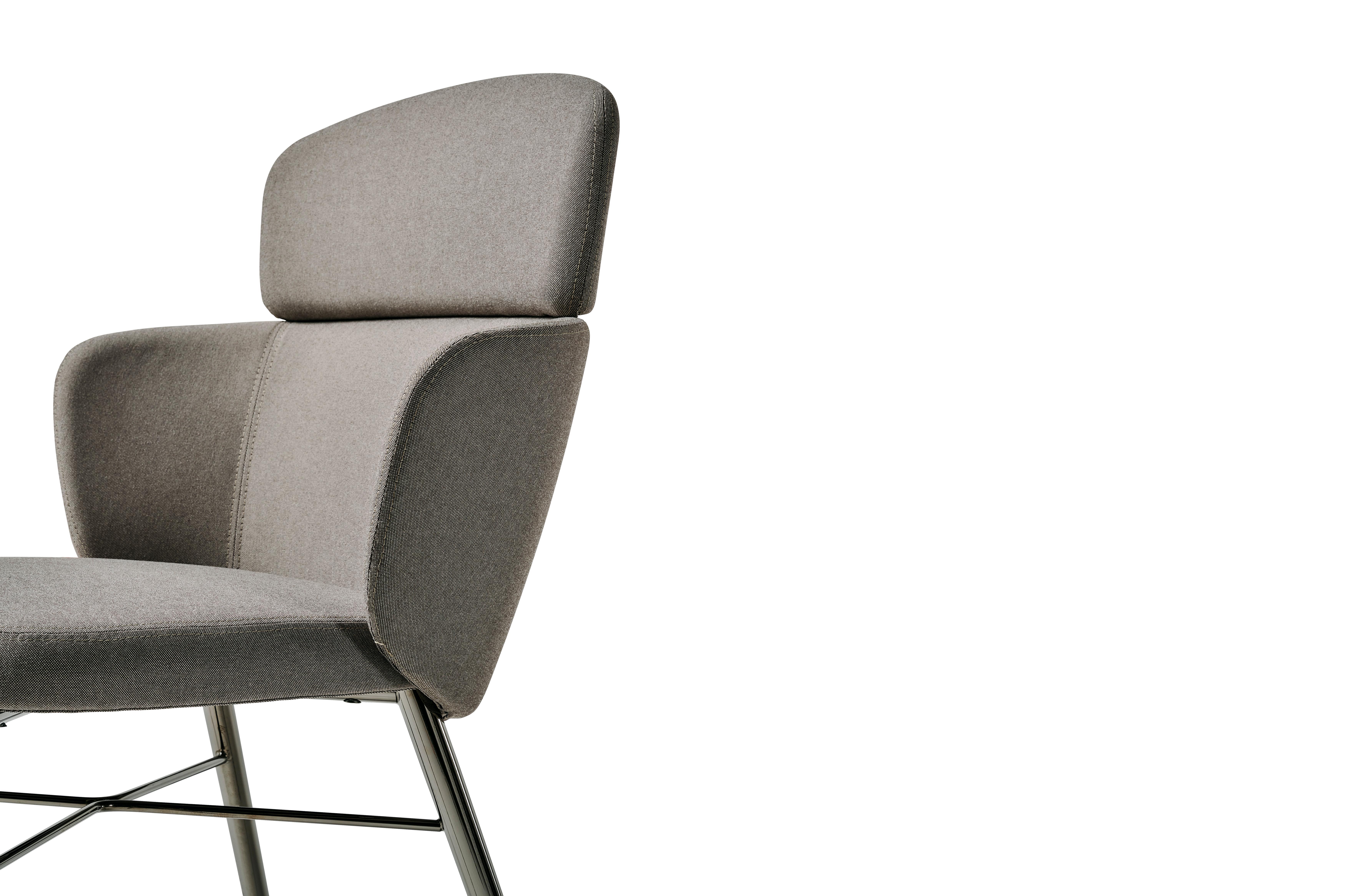 Italian Baleri Italia Kin Chair in Fabric with Mini Armrests by Radice Orlandini For Sale