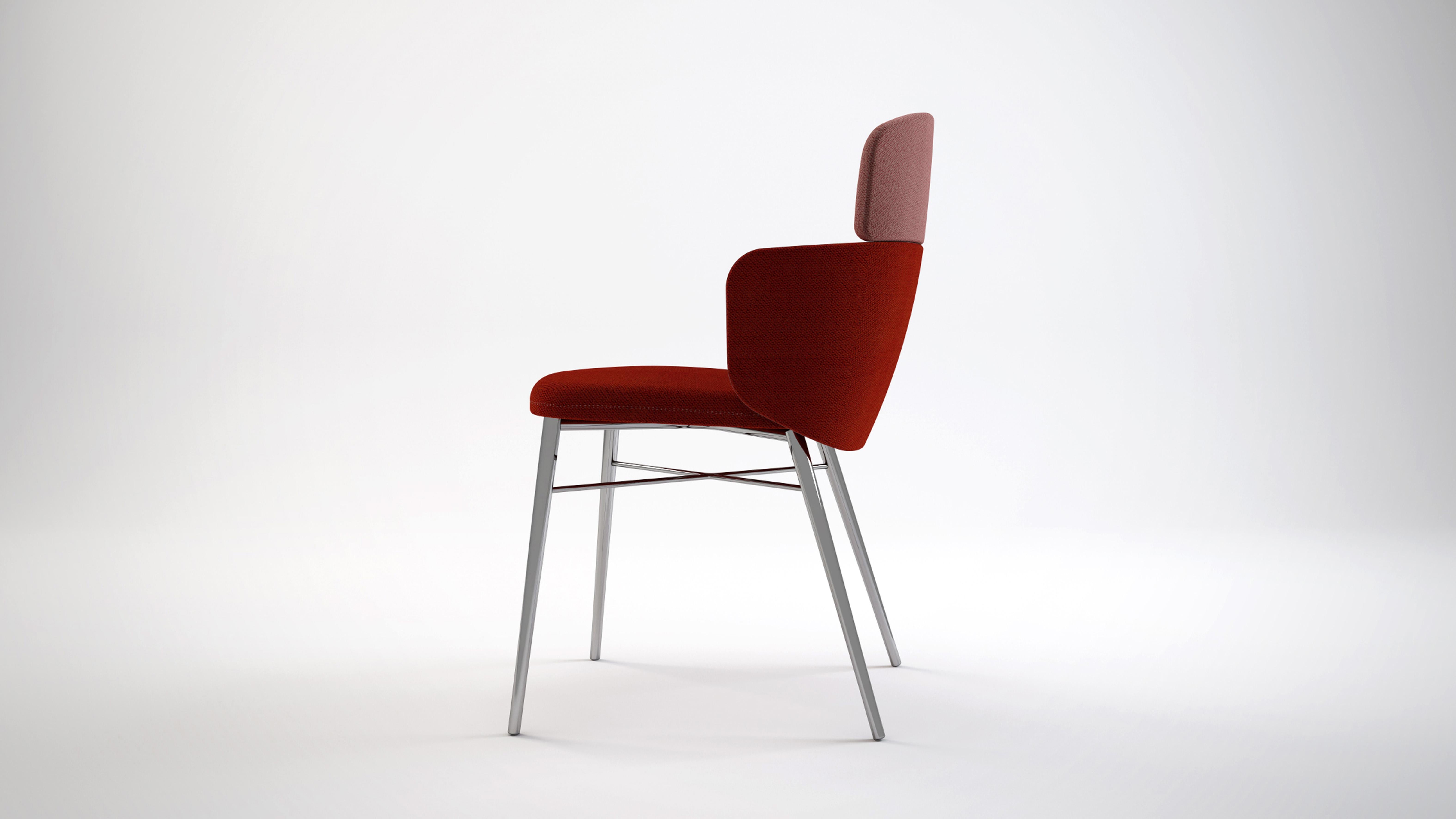 Italian Baleri Italia Kin Chair in Fabric with Mini Armrests by Radice Orlandini For Sale