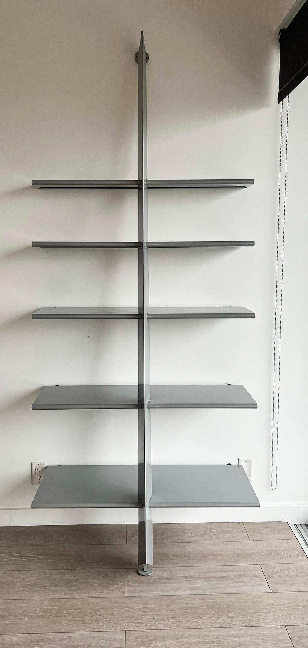 Italian Baleri Italia Mac Gee Bookshelf in Gray Steel by Philippe Starck