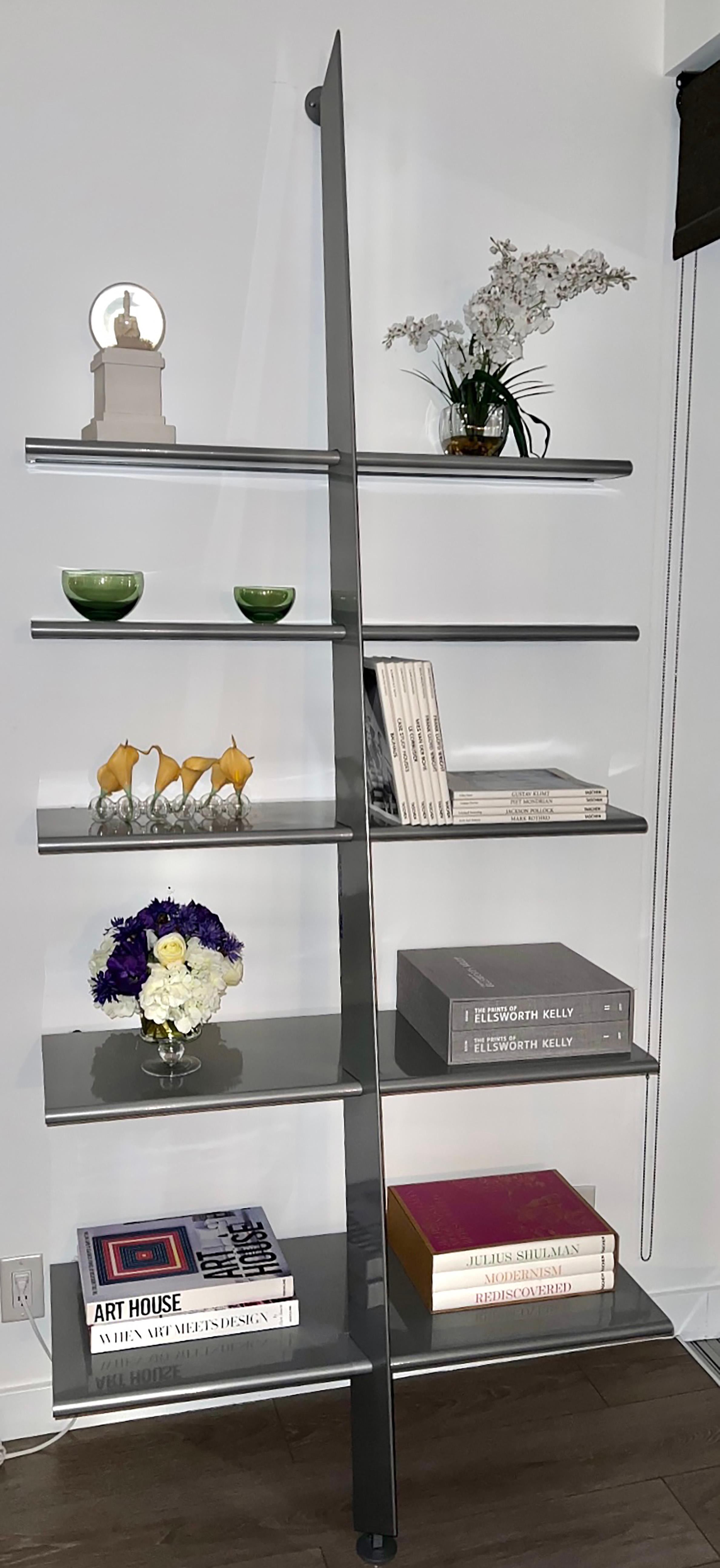 Baleri Italia Mac Gee Bookshelf in Gray Steel by Philippe Starck In Good Condition In Culver City, CA