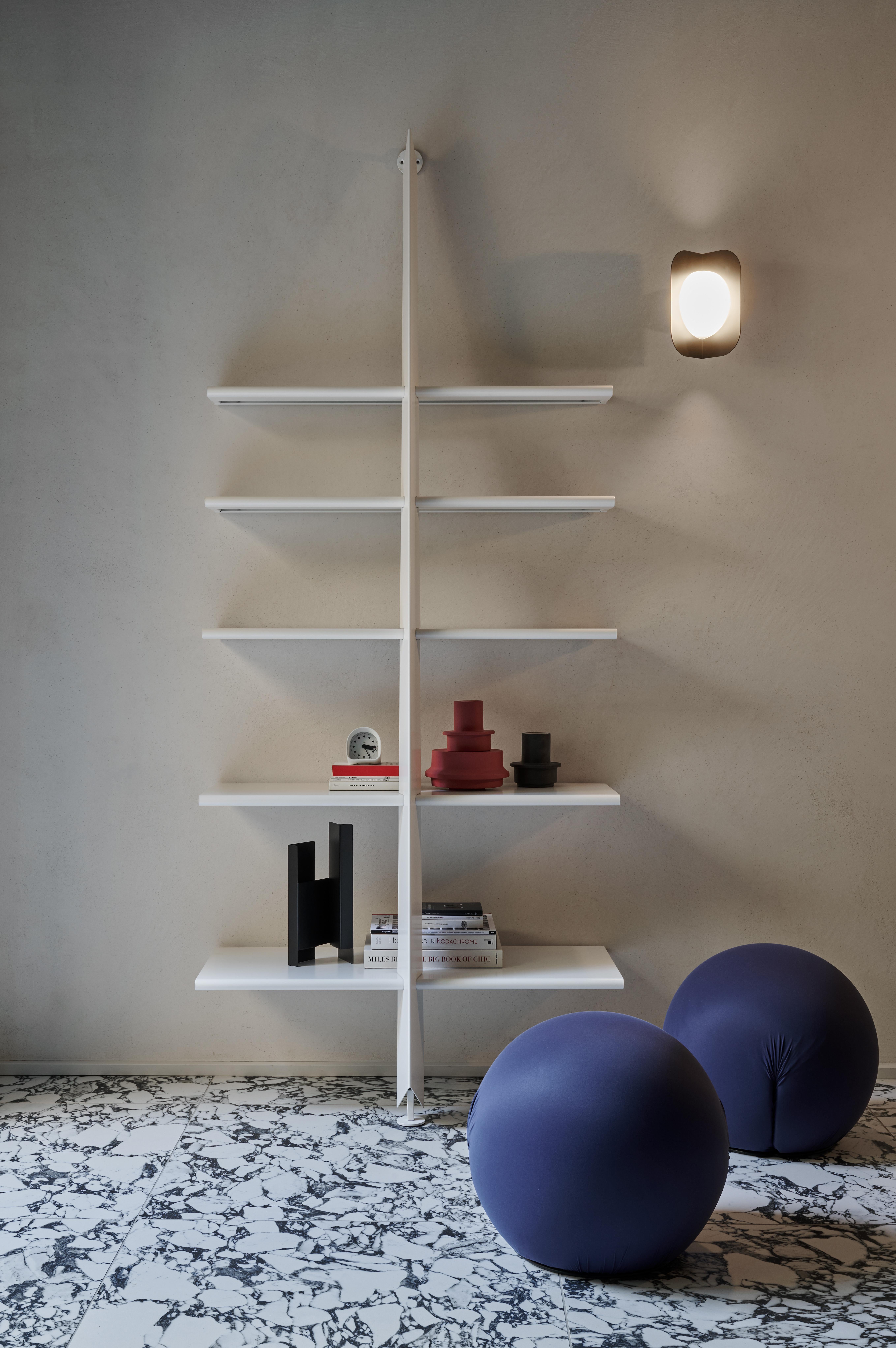 Baleri Italia Mac Gee Bookshelf in Metallic Silver Steel by Philippe Starck For Sale 4
