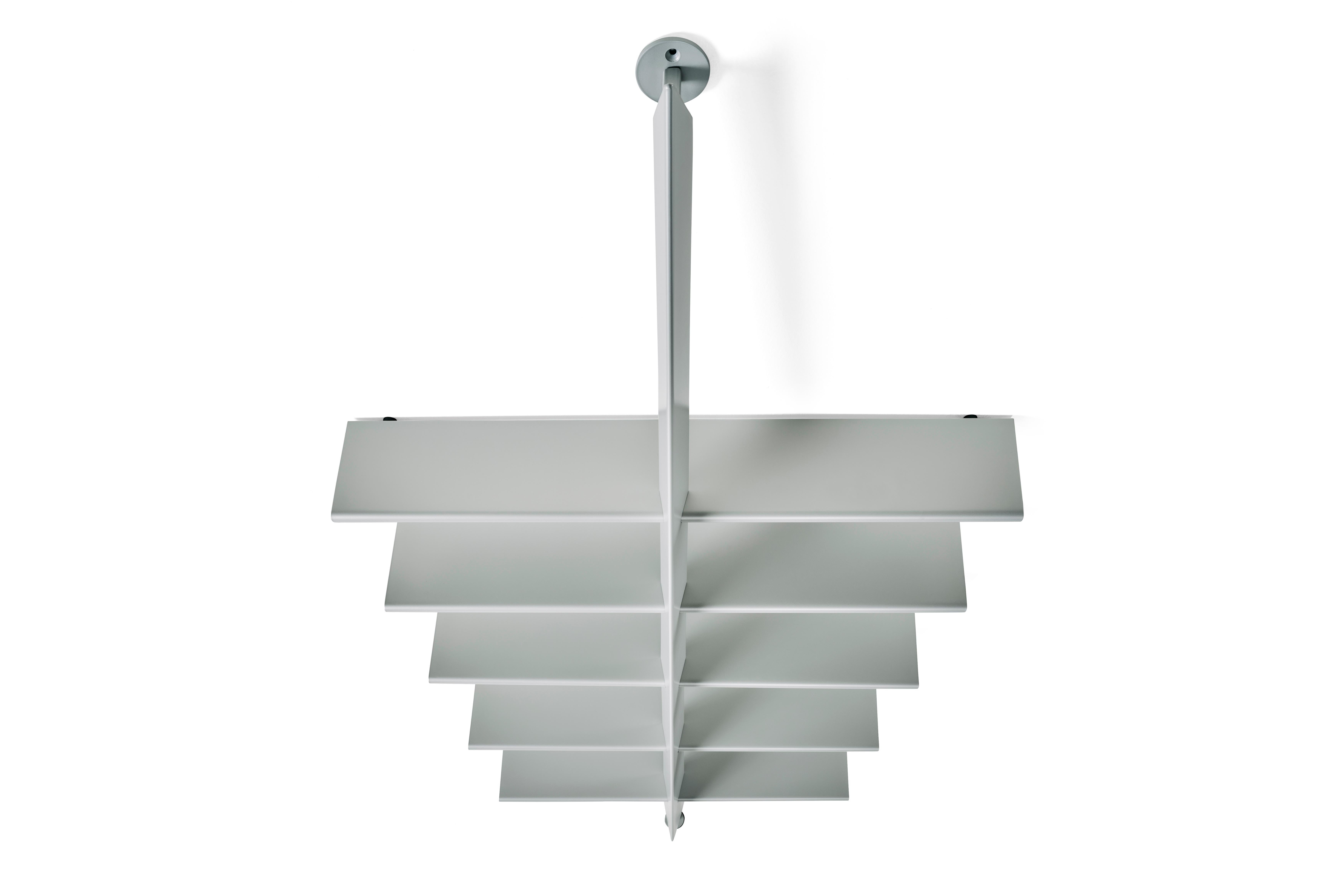 Modern Baleri Italia Mac Gee Bookshelf in Metallic Silver Steel by Philippe Starck For Sale