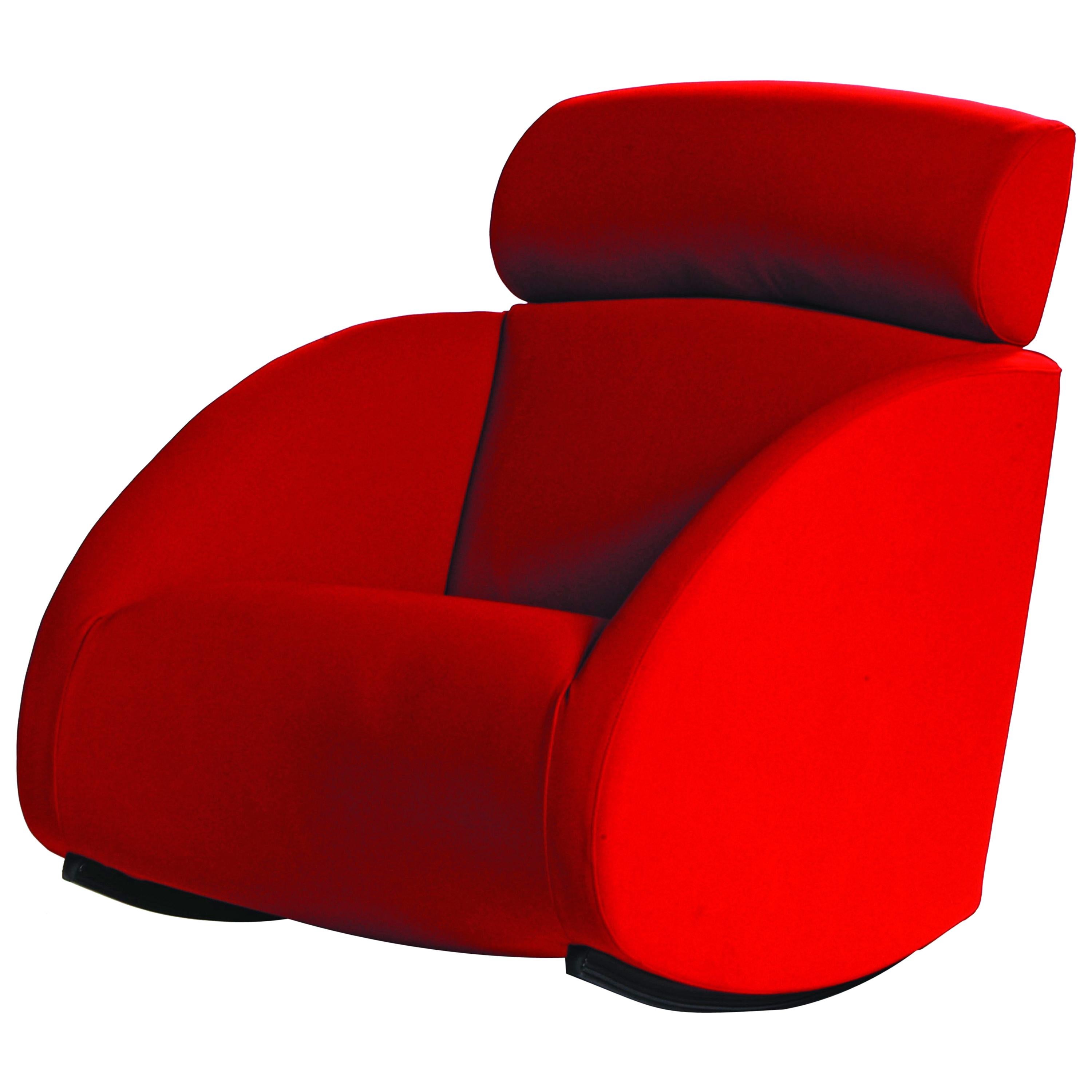 Fauteuil Mama de Baleri Italia avec appui-tête rouge de Denis Santachiara