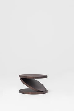 Baleri Italia Match Point Niedriger Couchtisch aus Thermowood Oak von Omri Revesz