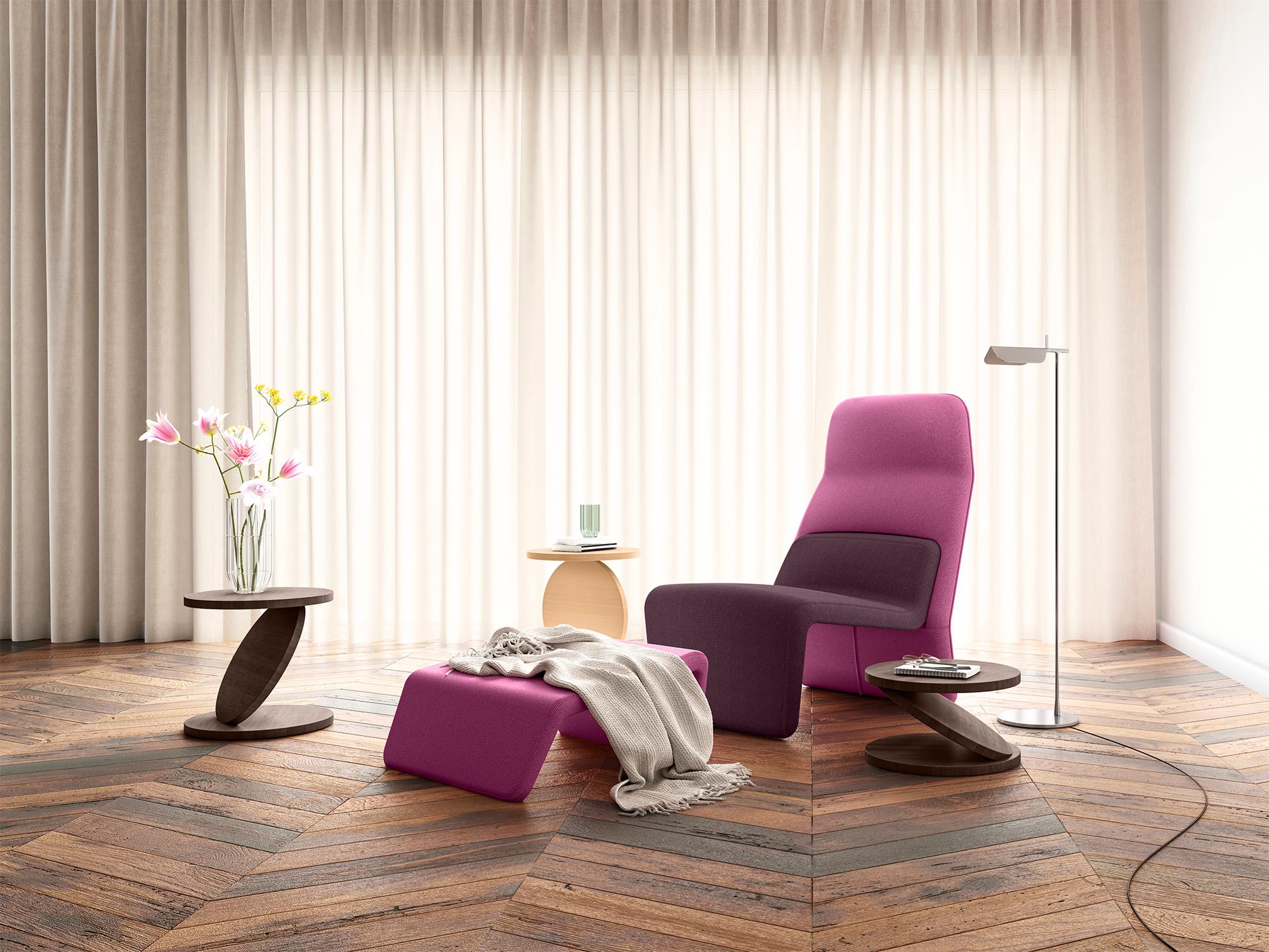 Baleri Italia Match Point, hoher Couchtisch aus gebleichter Eiche von Omri Revesz (Holz) im Angebot