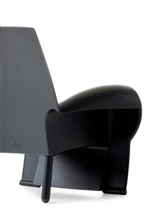 Baleri Italia Richard III Armchair in Black Leather by Philippe Starck