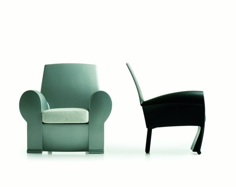 Baleri Italia Richard III Armchair in Black Leather by Philippe Starck ...