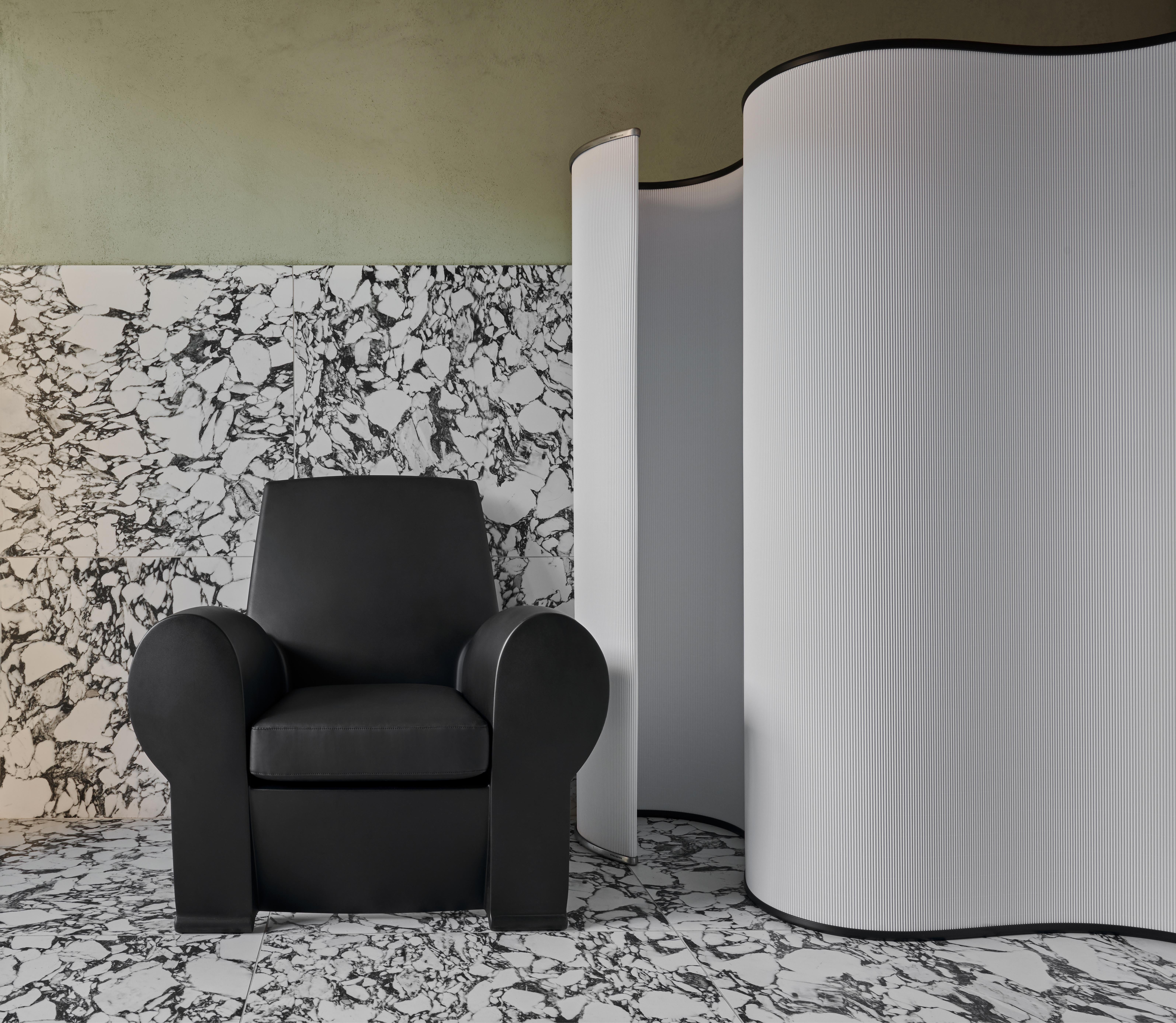 Baleri Italia Richard III Armchair in Black Leather by Philippe Starck In New Condition For Sale In Milano, Lombardia