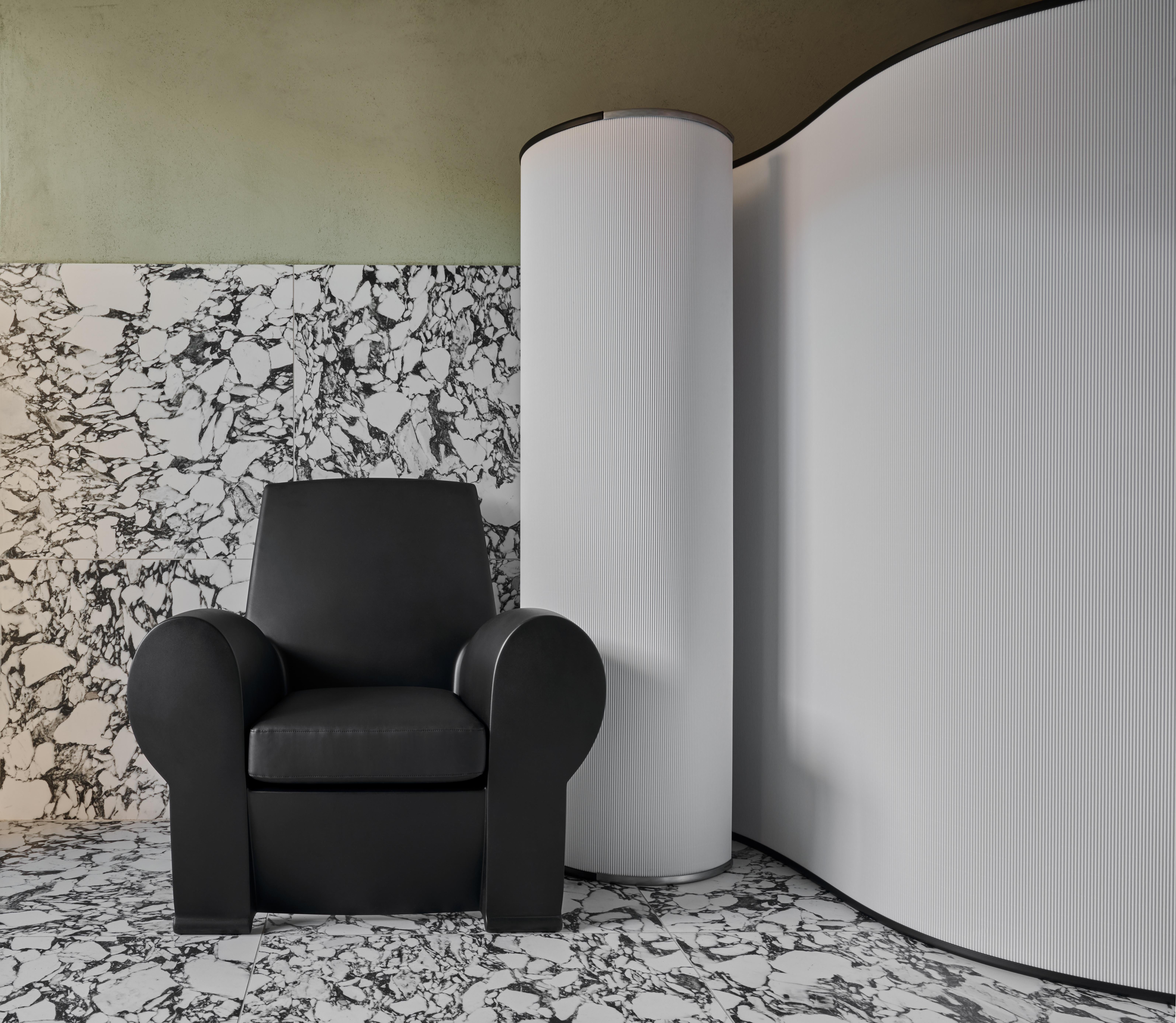 Contemporary Baleri Italia Richard III Armchair in Black Leather by Philippe Starck For Sale