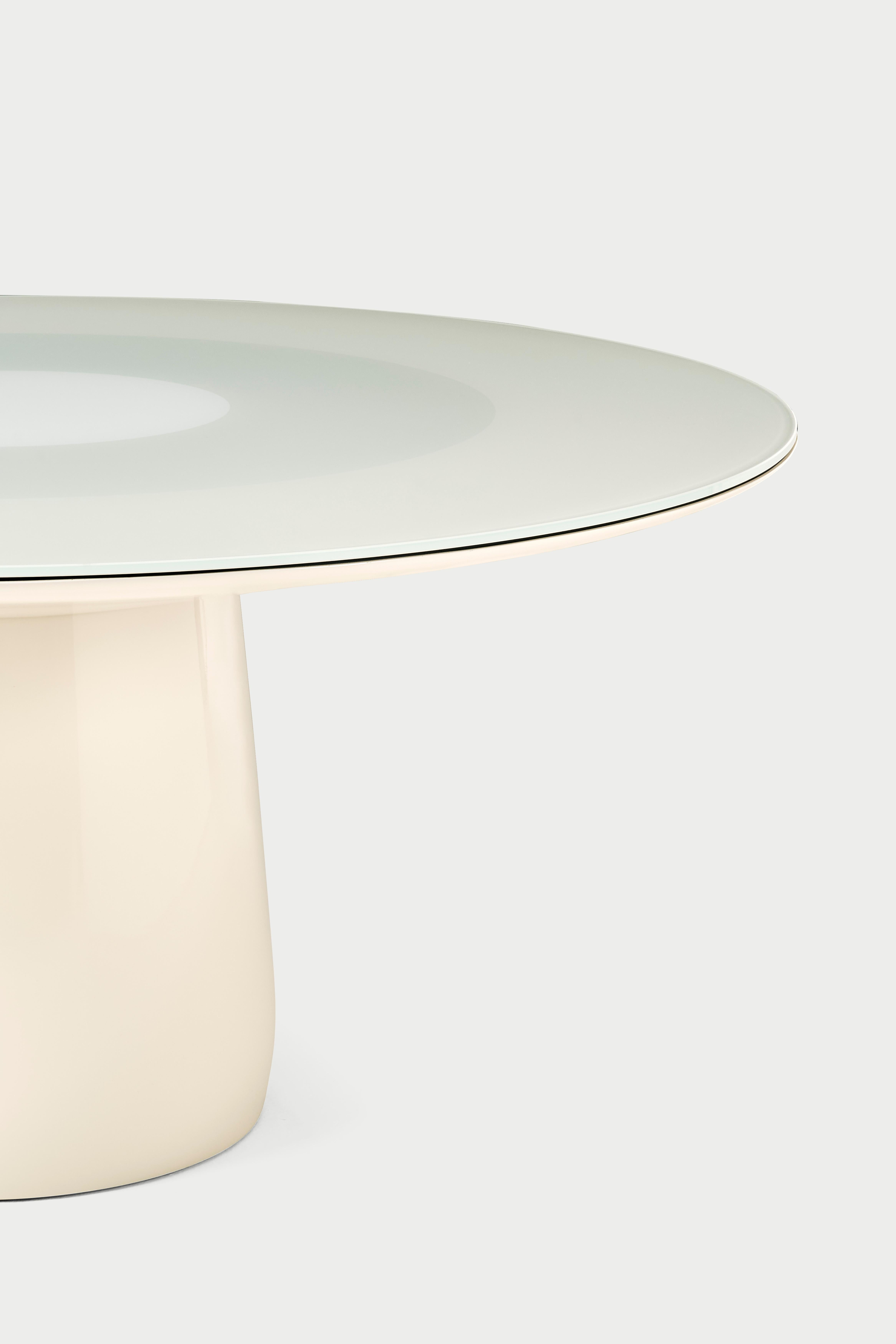 Mesa redonda Baleri Italia, tapa lacada y cristal, Claesson Koivisto Rune Vidrio en venta
