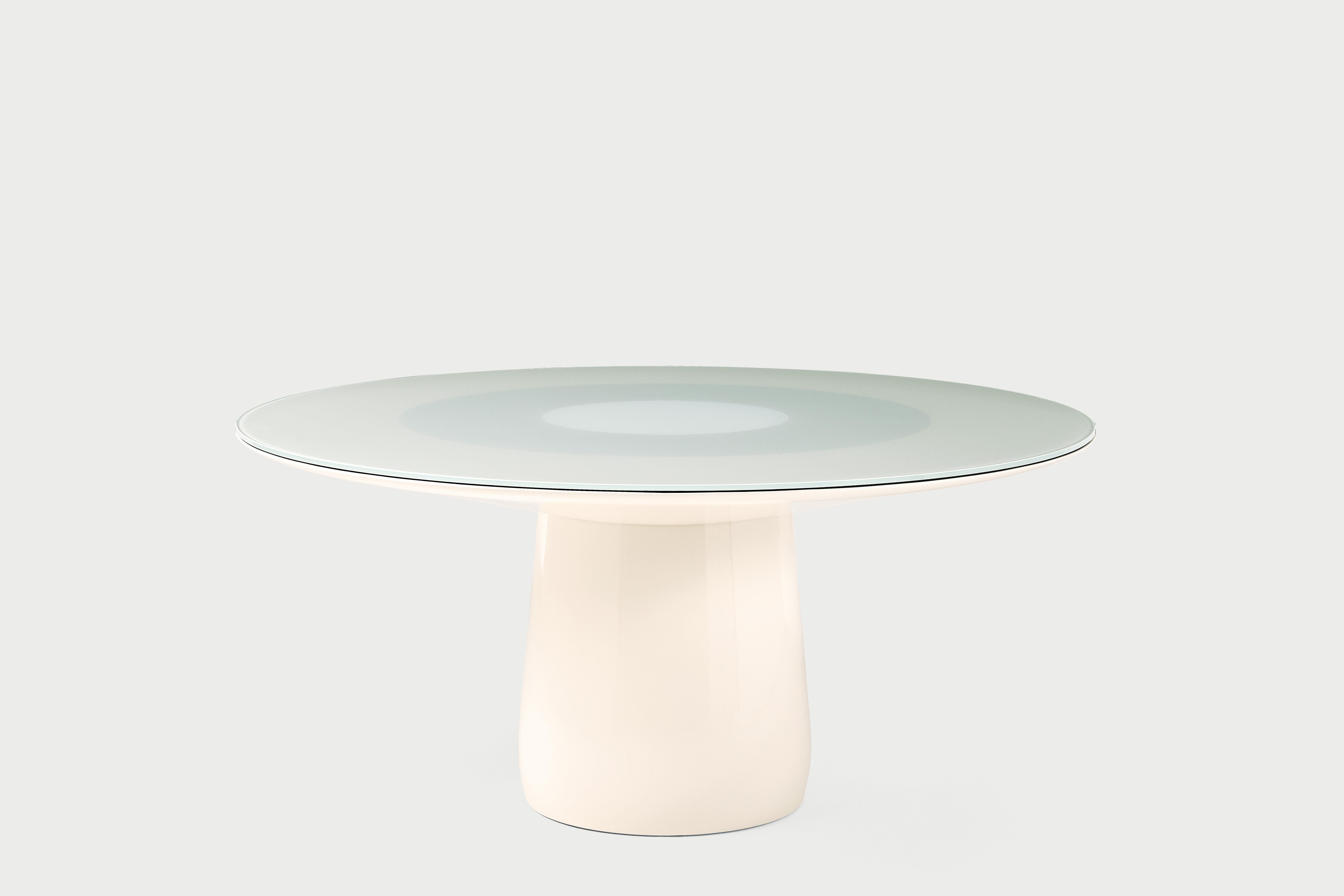 Mesa redonda Baleri Italia, tapa lacada y cristal, Claesson Koivisto Rune Moderno en venta