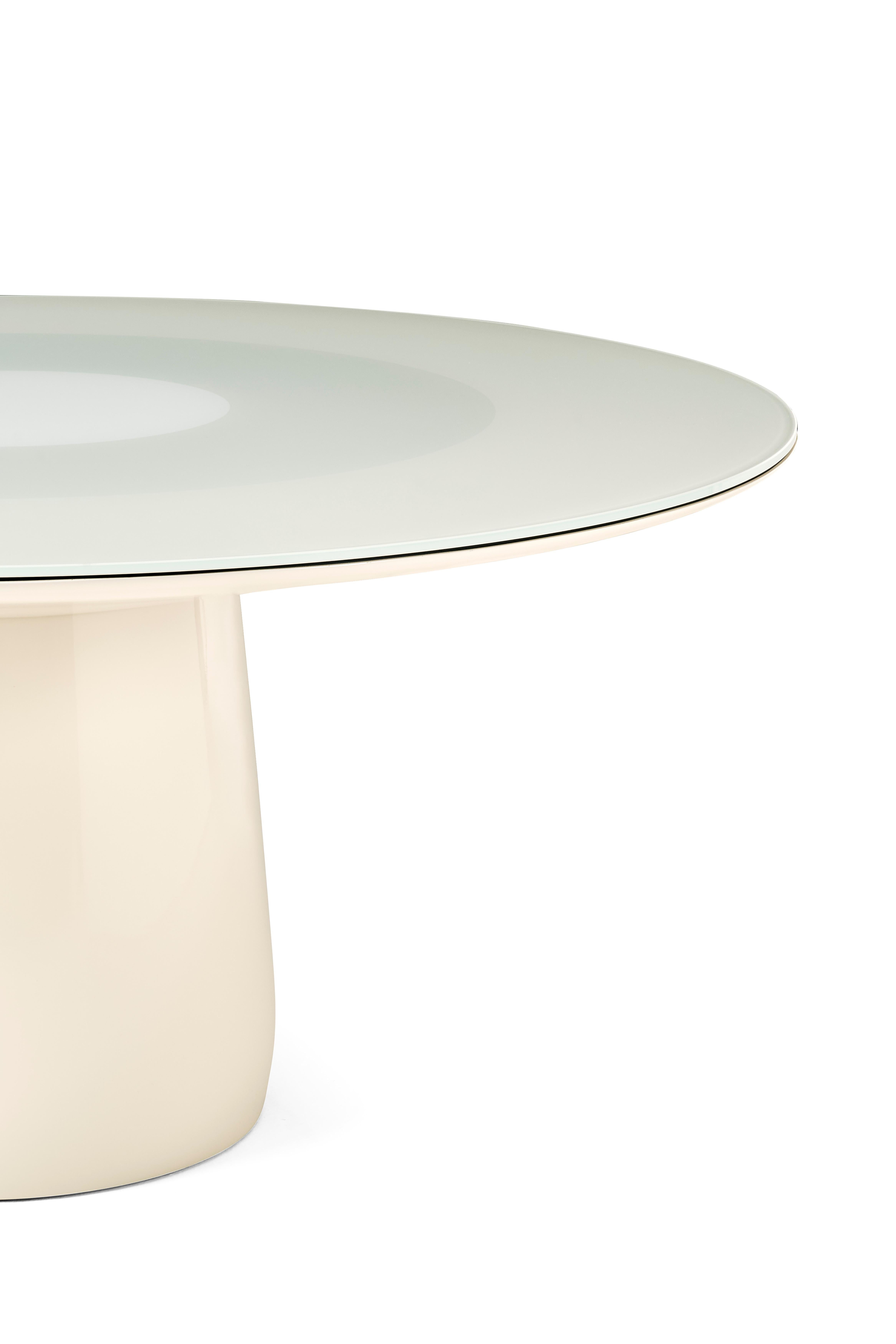 XXIe siècle et contemporain Table ronde Baleri Italia avec plateau en laque rouge et verre, Claesson Koivisto Rune en vente