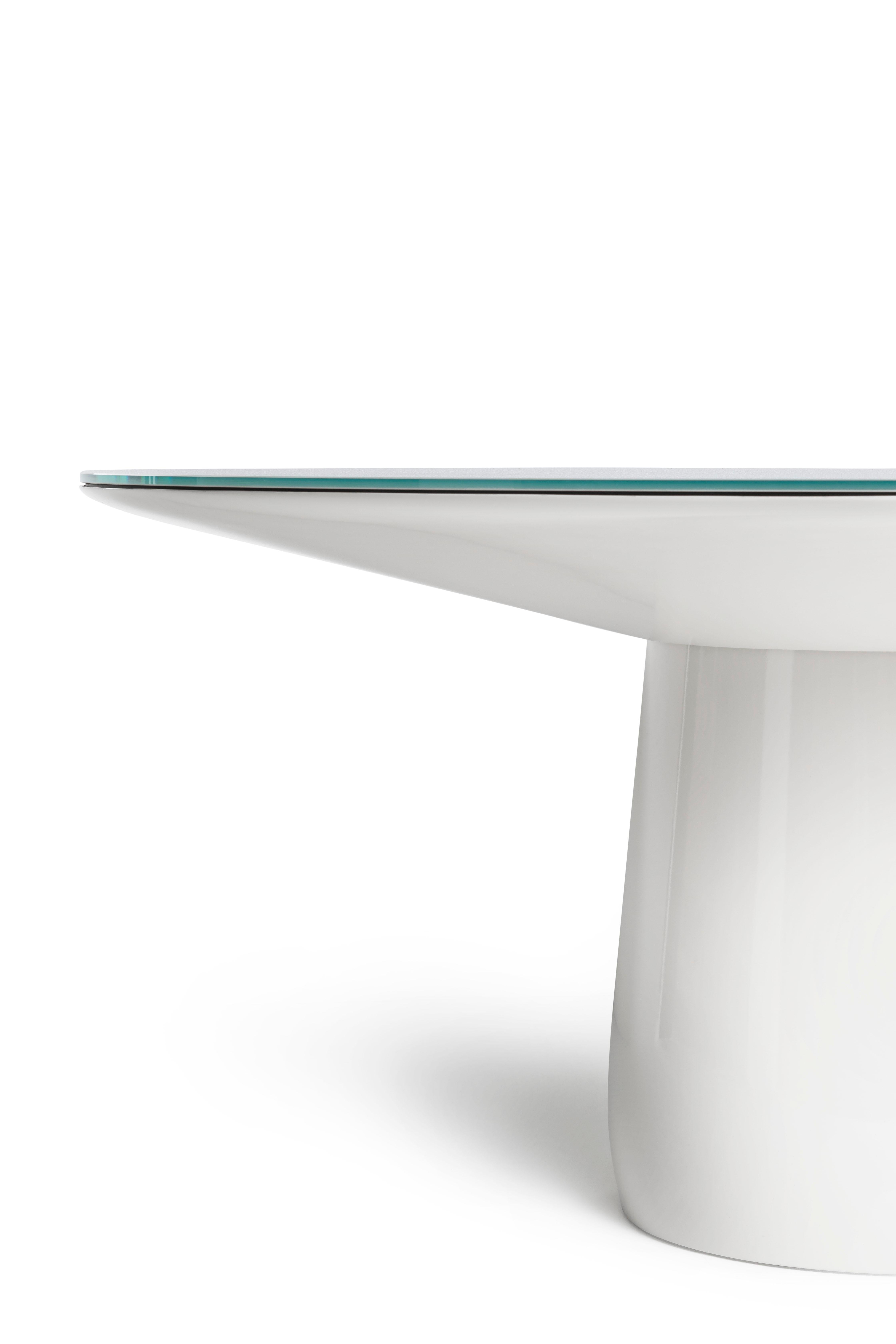 XXIe siècle et contemporain Table ronde Baleri Italia avec plateau en verre blanc, Claesson Koivisto Rune en vente