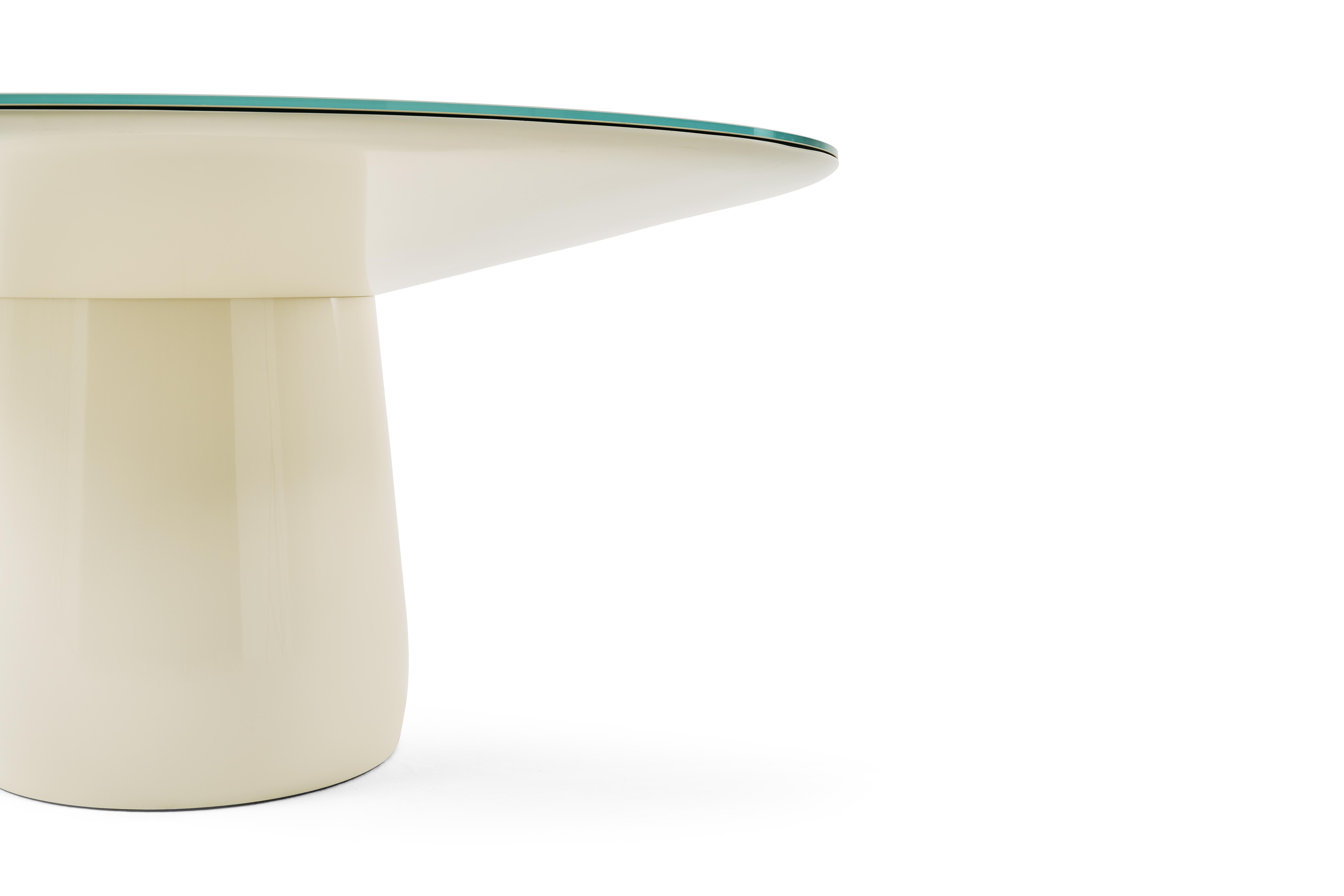 Table ronde Baleri Italia avec plateau en verre blanc, Claesson Koivisto Rune en vente 3
