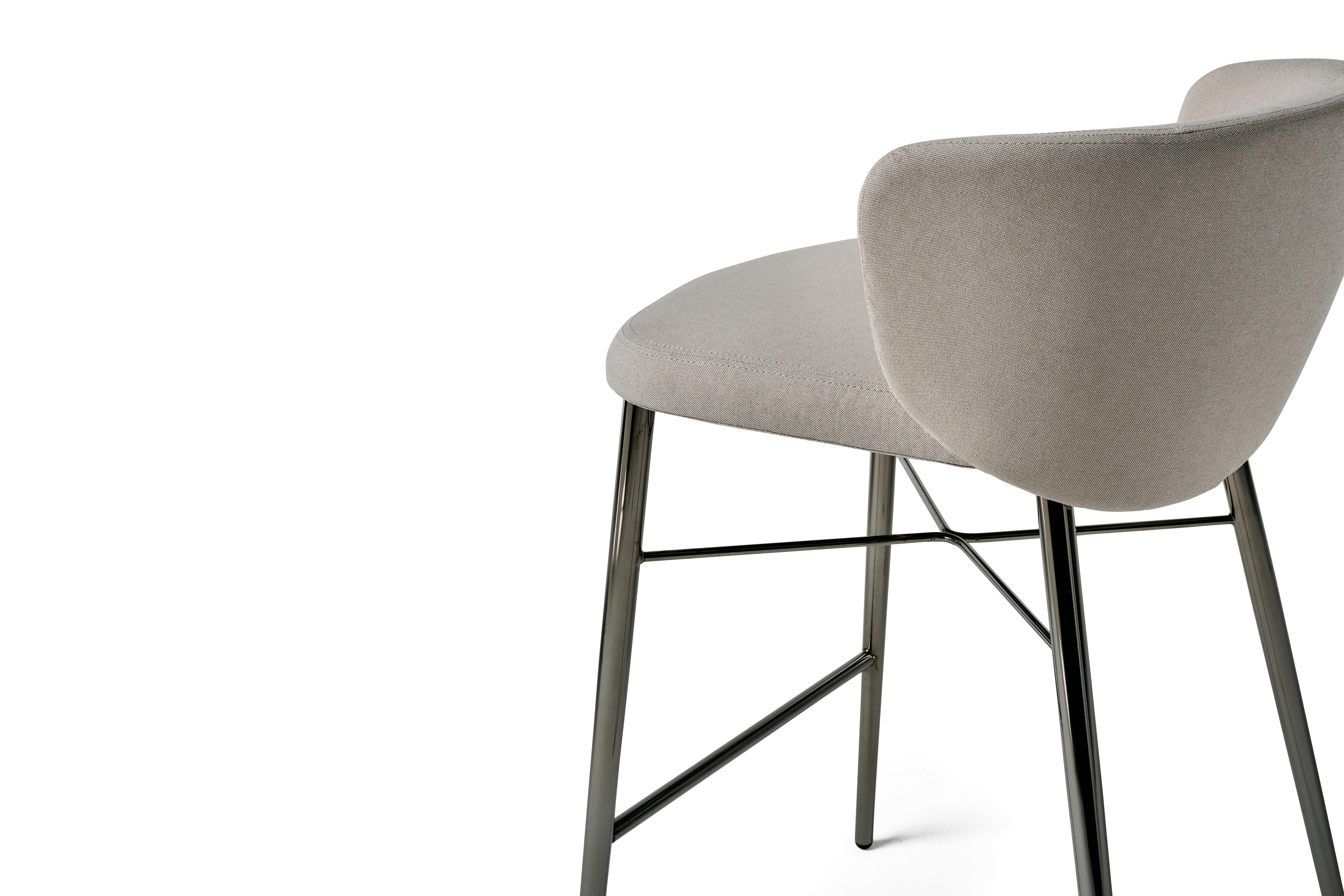 Contemporary Baleri Italia Small Kin Kitchen Stool in Fabric by Radice Orlandini For Sale