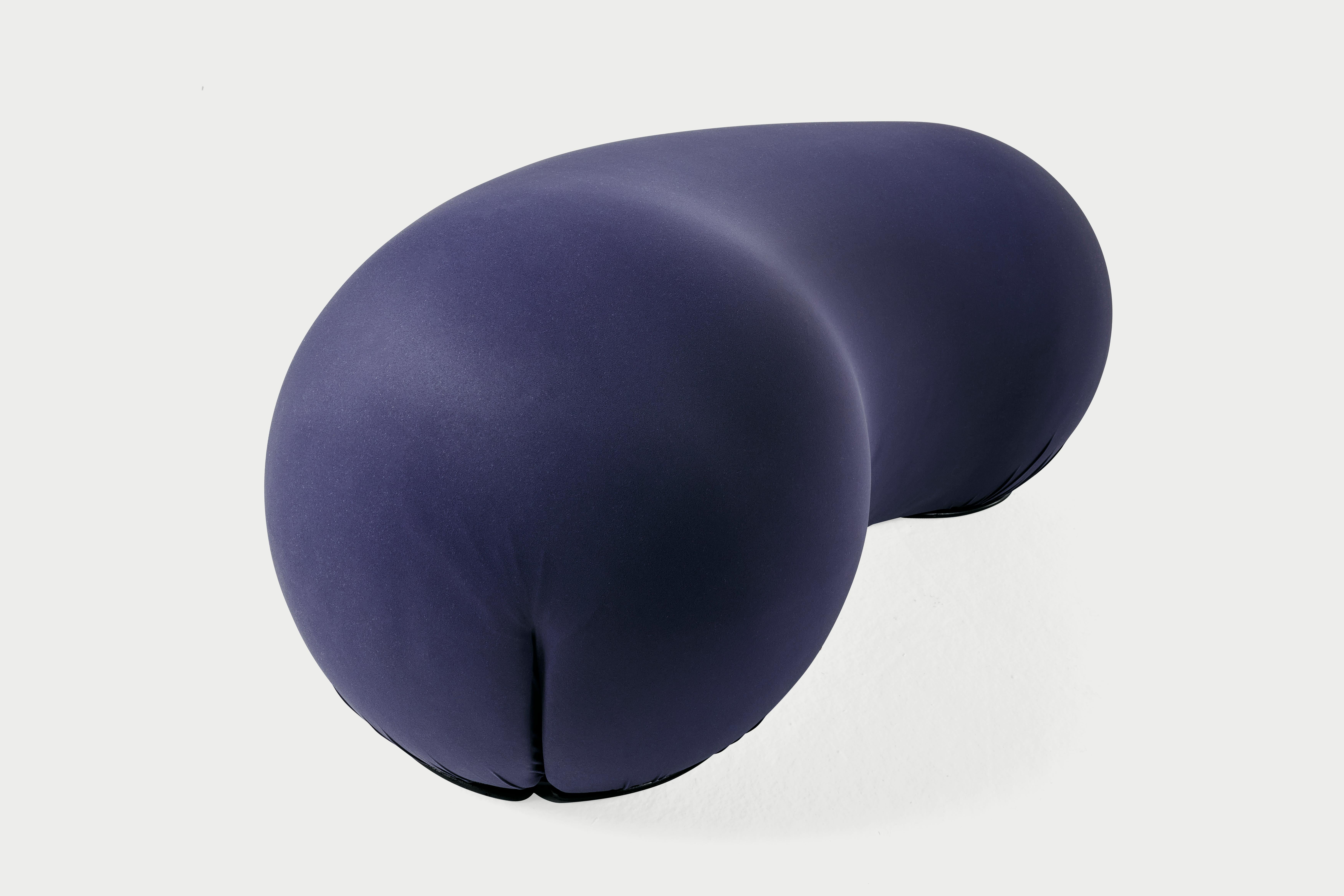 Baleri Italia Tato Bean Pouf en bleu indigo d'Enrico Baleri en vente 1