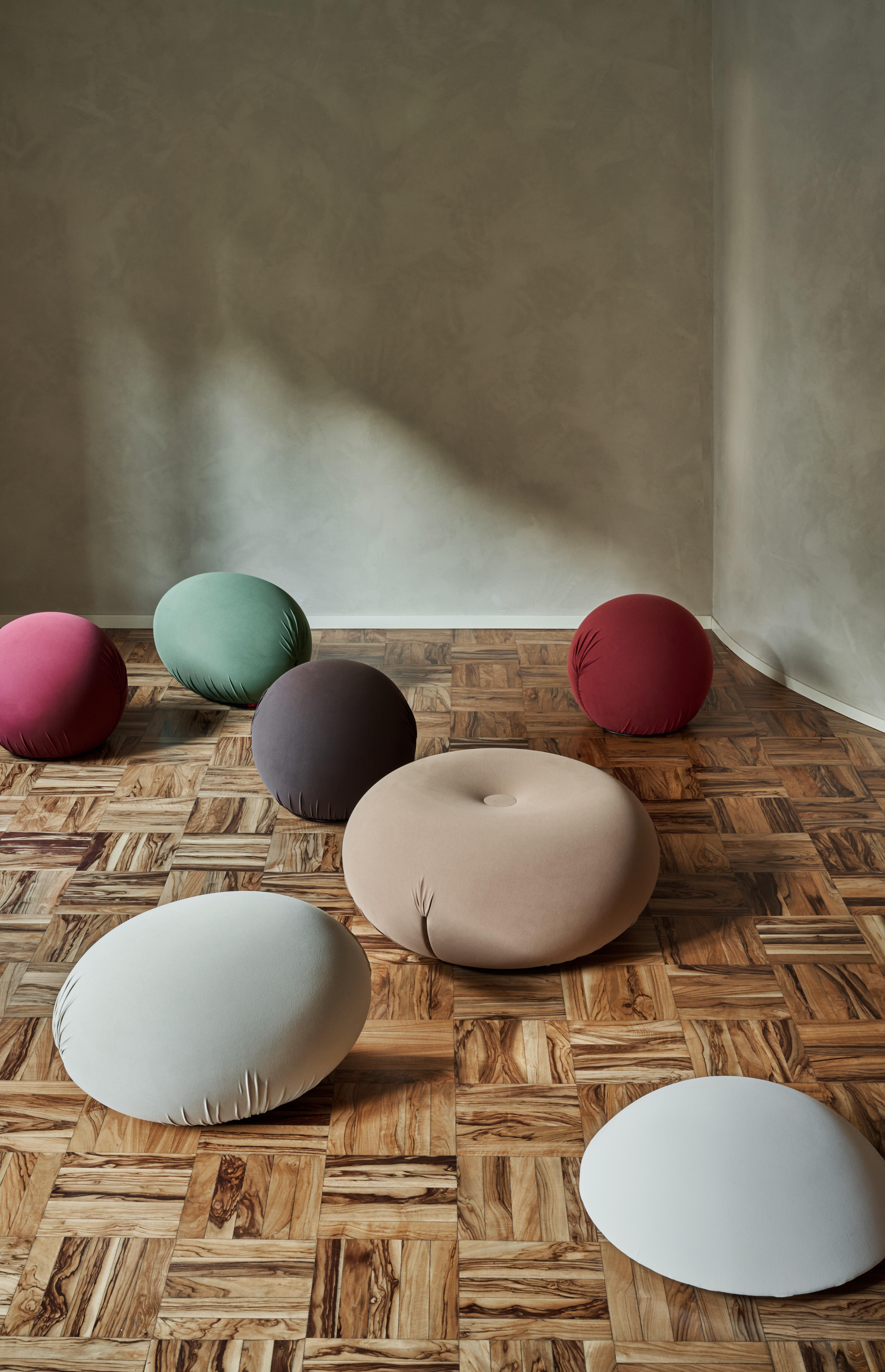 Baleri Italia Tato Pouf in Orange Pumpkin Fabric by Denis Santachiara In New Condition For Sale In Milano, Lombardia
