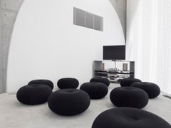 Baleri Italia Tatone Pouf in Black Fabric by Enrico Baleri & Denis Santachiara