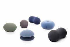 Pouf Tatone di Baleri Italia in tessuto bianco di Enrico Baleri & Denis Santachiara