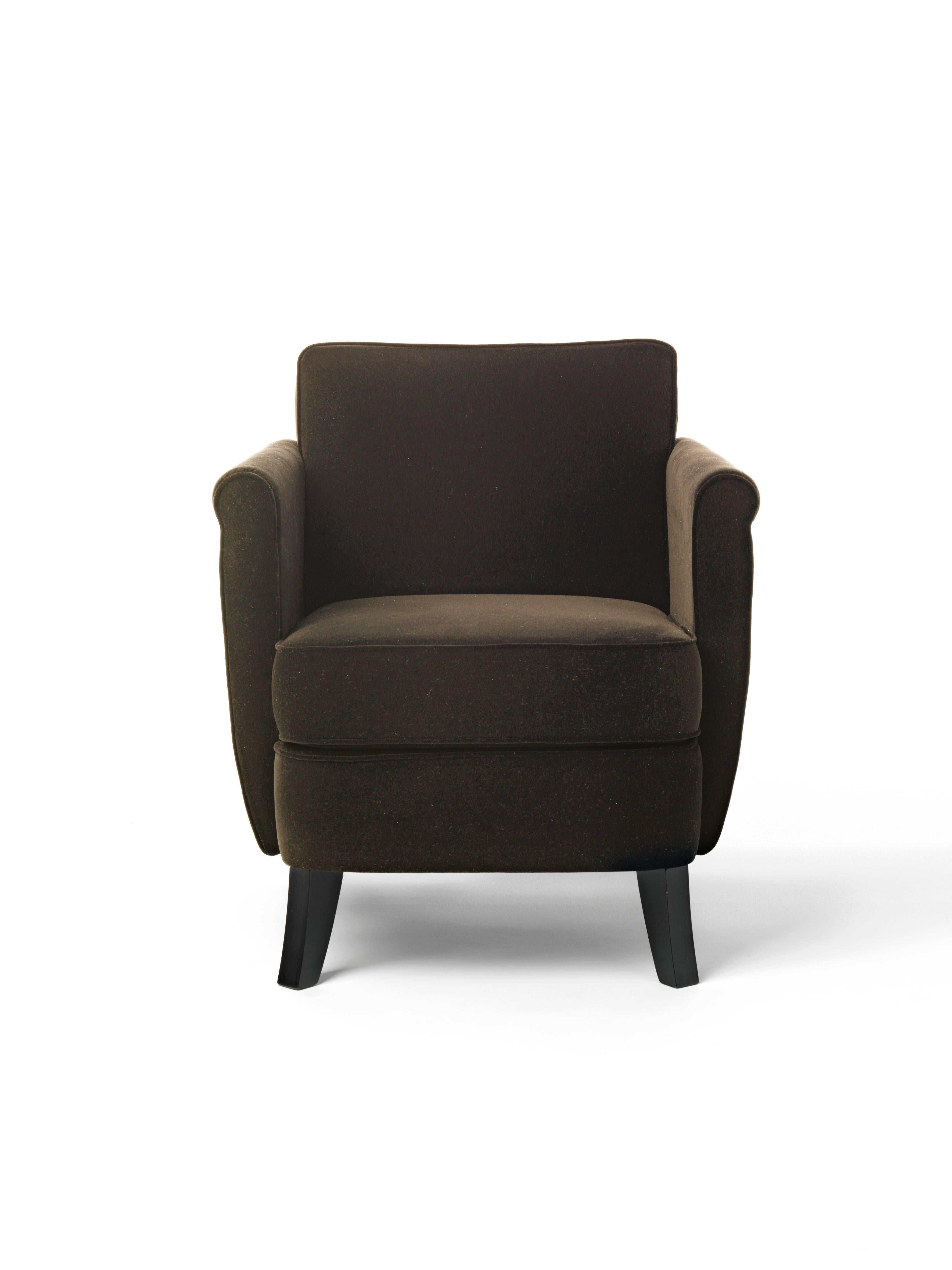 Modern Baleri Italia Undersized Armchair in Brown Leather For Sale