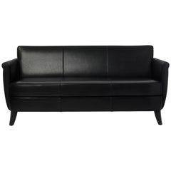 Baleri Italia Undersized Three-Seat Sofa in Black Leather