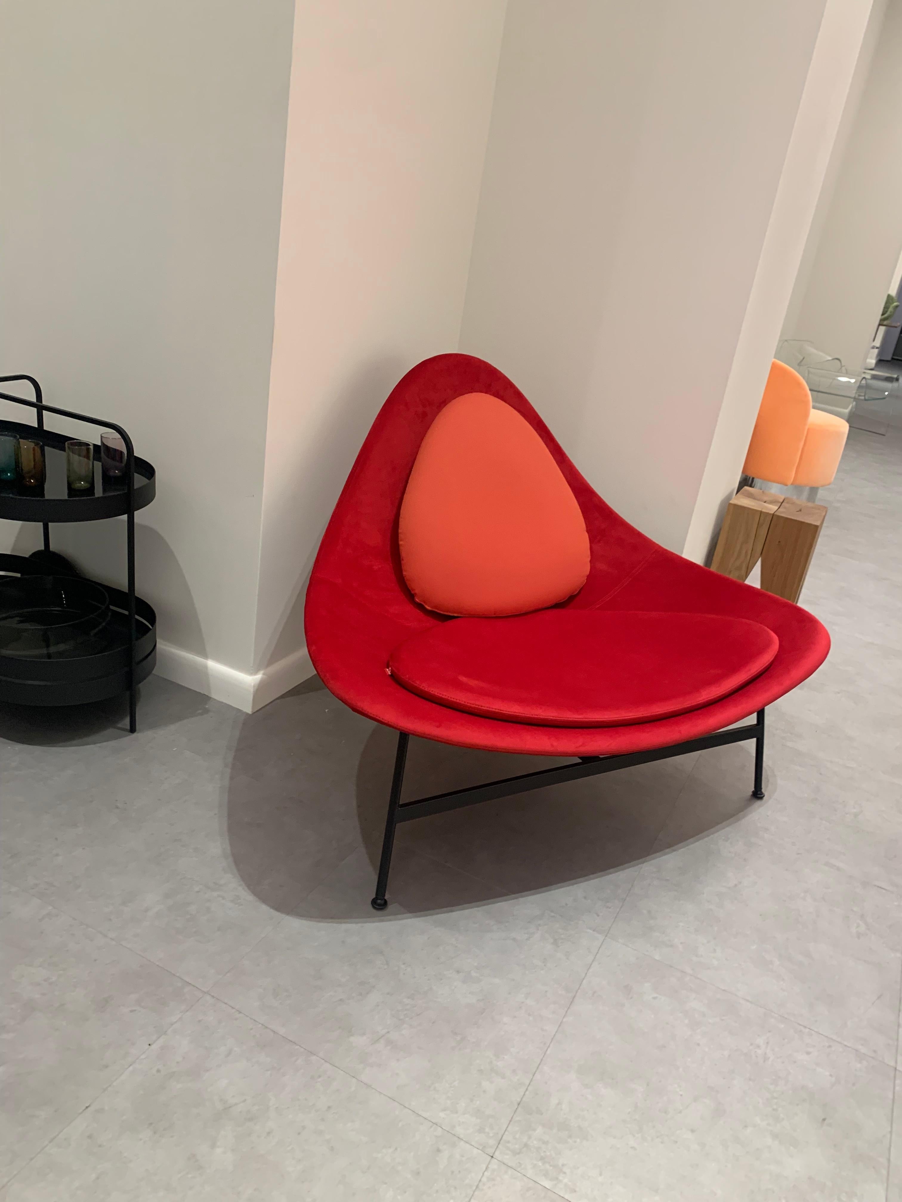 Italian Baleri Red Bermuda Lounge Chair Designed by Claesson Koivisto Rune in STOCK For Sale