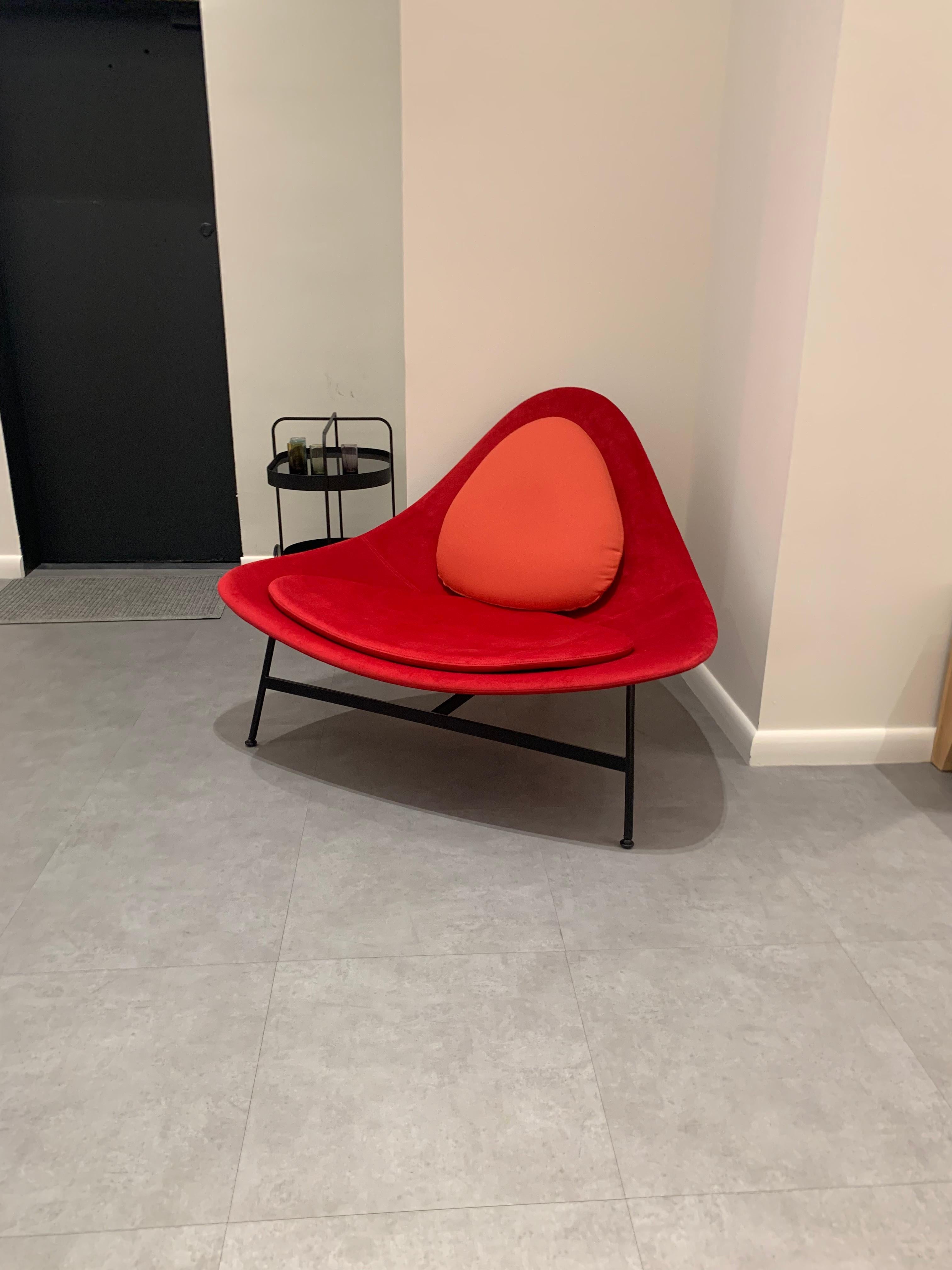 Baleri Red Bermuda Lounge Chair Designed by Claesson Koivisto Rune in STOCK In Excellent Condition For Sale In New York, NY