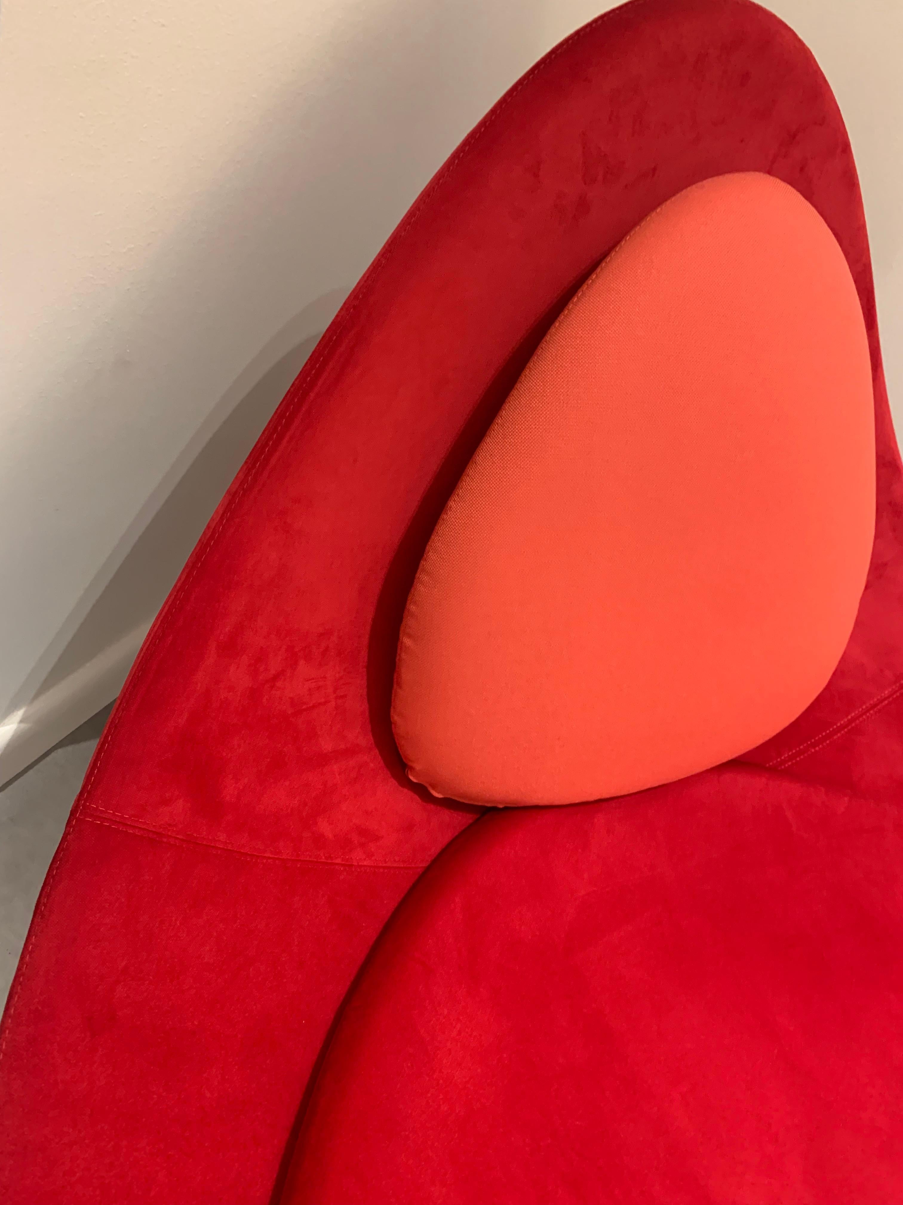 Fabric Baleri Red Bermuda Lounge Chair Designed by Claesson Koivisto Rune in STOCK For Sale