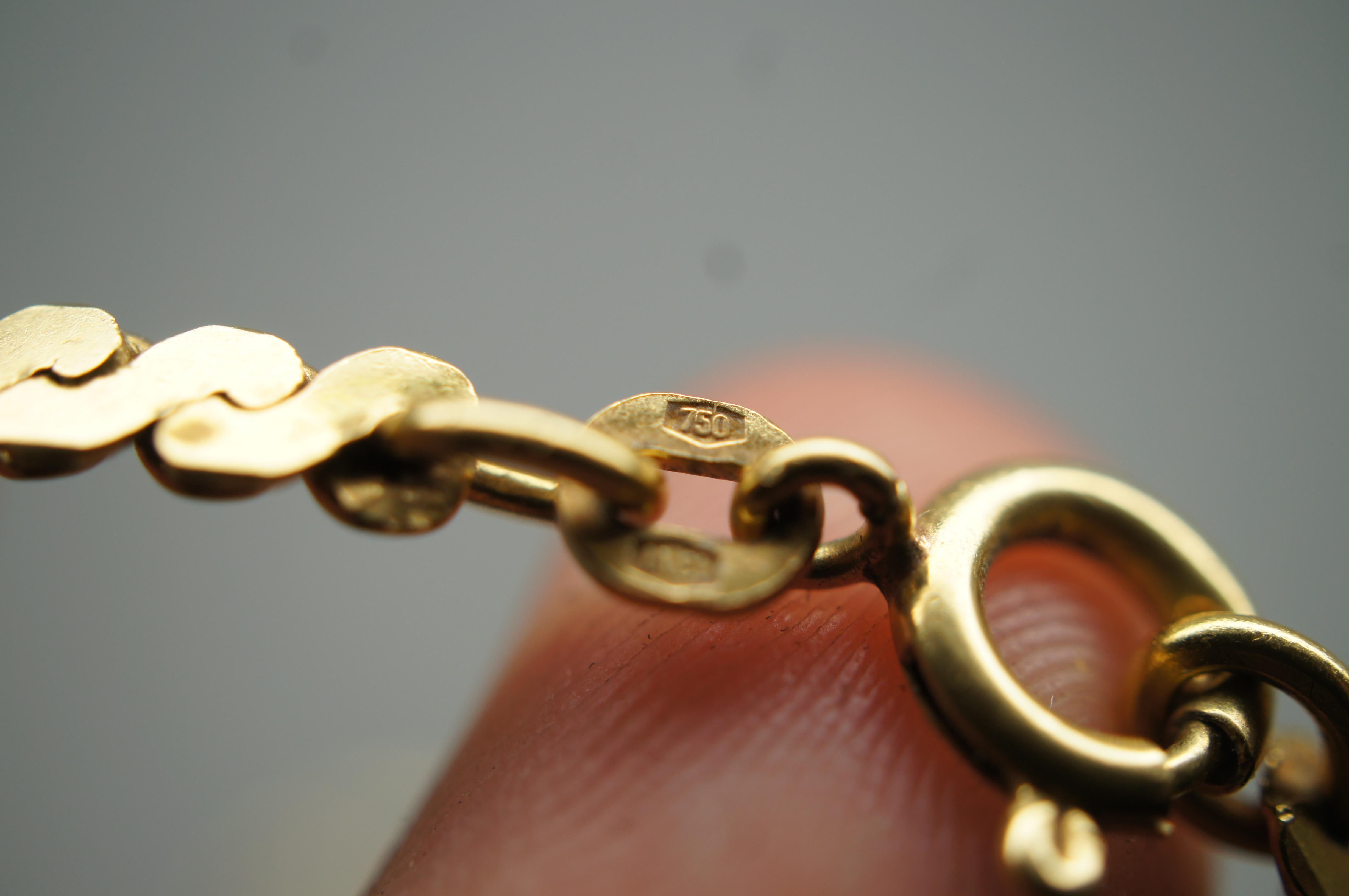 Modern Balestra & Figli 18K Gold 3mm Flat Serpentine Chain Necklace Italy 25g 27