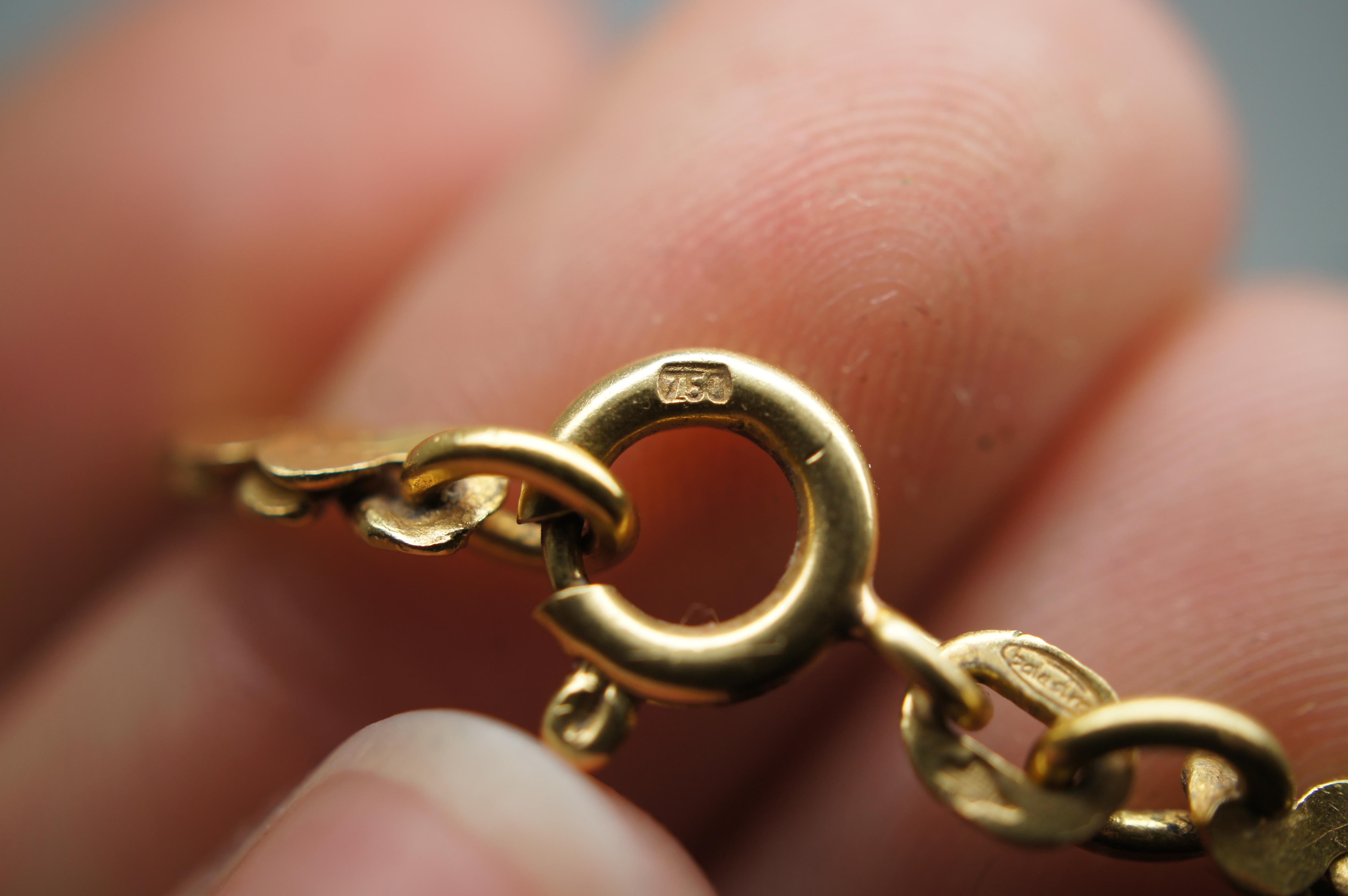 20th Century Balestra & Figli 18K Gold 3mm Flat Serpentine Chain Necklace Italy 25g 27