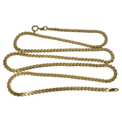 Vintage Balestra & Figli 18K Gold 3mm Flat Serpentine Chain Necklace Italy 25g 27"