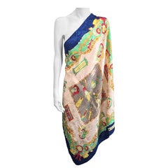 Sciarpa in crepe di seta Balestra, tema Cricket
