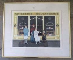 Vintage La Boulangerie After  Jan Balet Lithography 