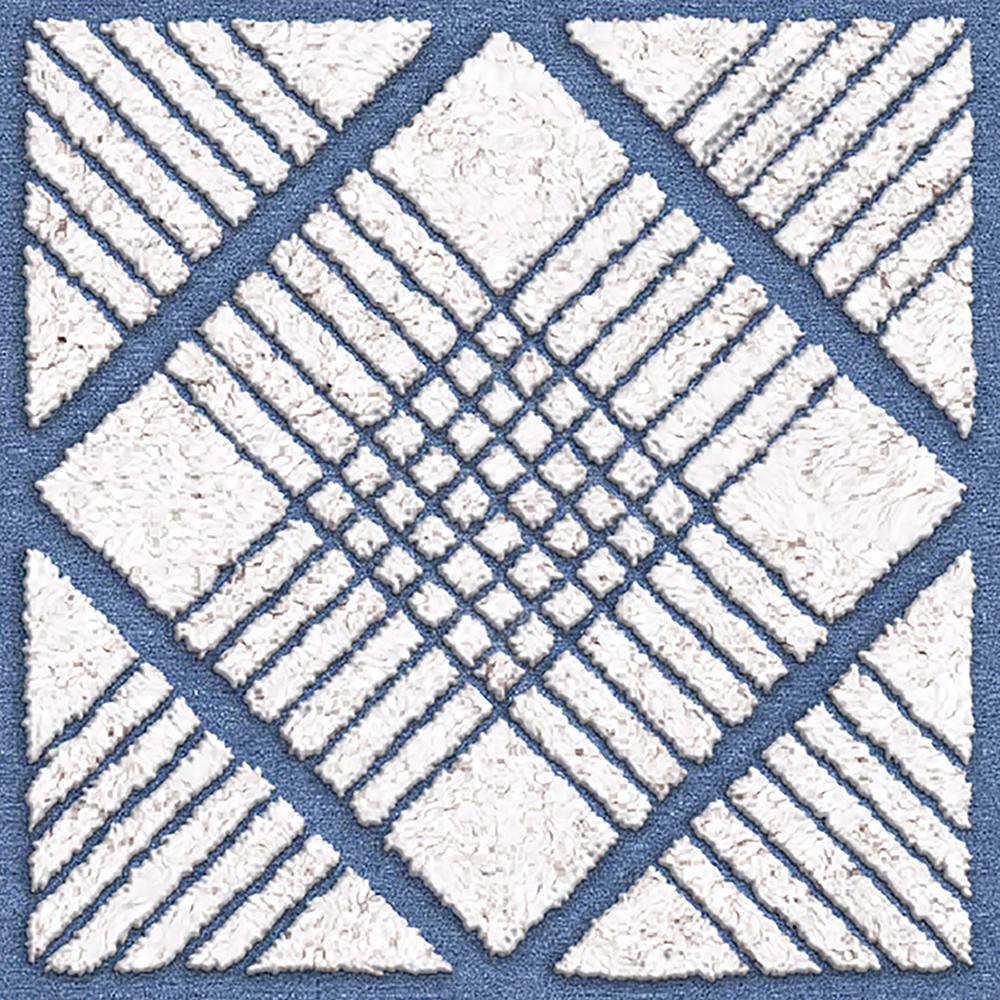 Modern Coastal Geometric ornament Hand-Knotted Wool Rug high pile - Bali Coast For Sale