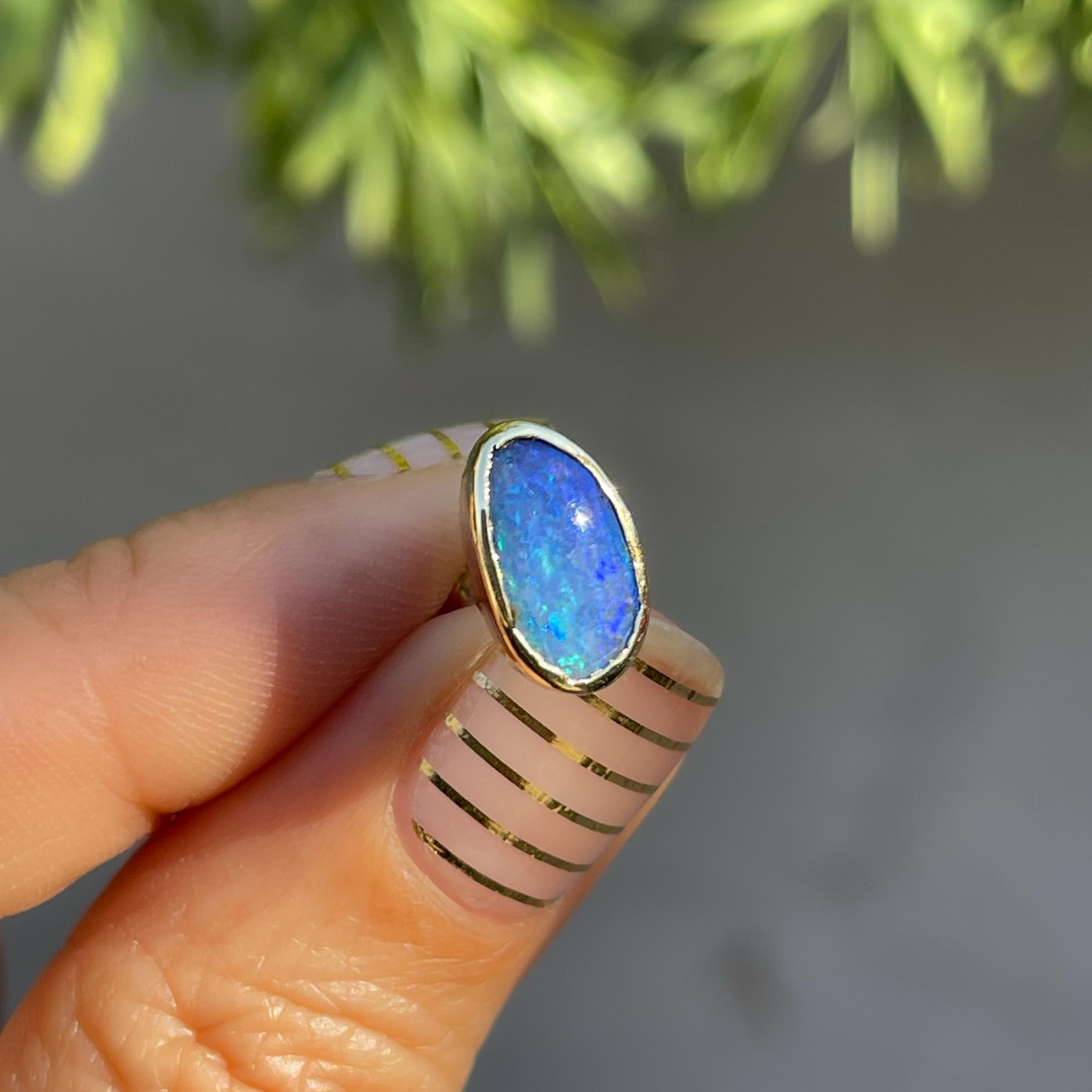 Bali Emerald and Opal Stud Earrings with Sapphire in Gold by NIXIN Jewelry In New Condition For Sale In Los Angeles, CA